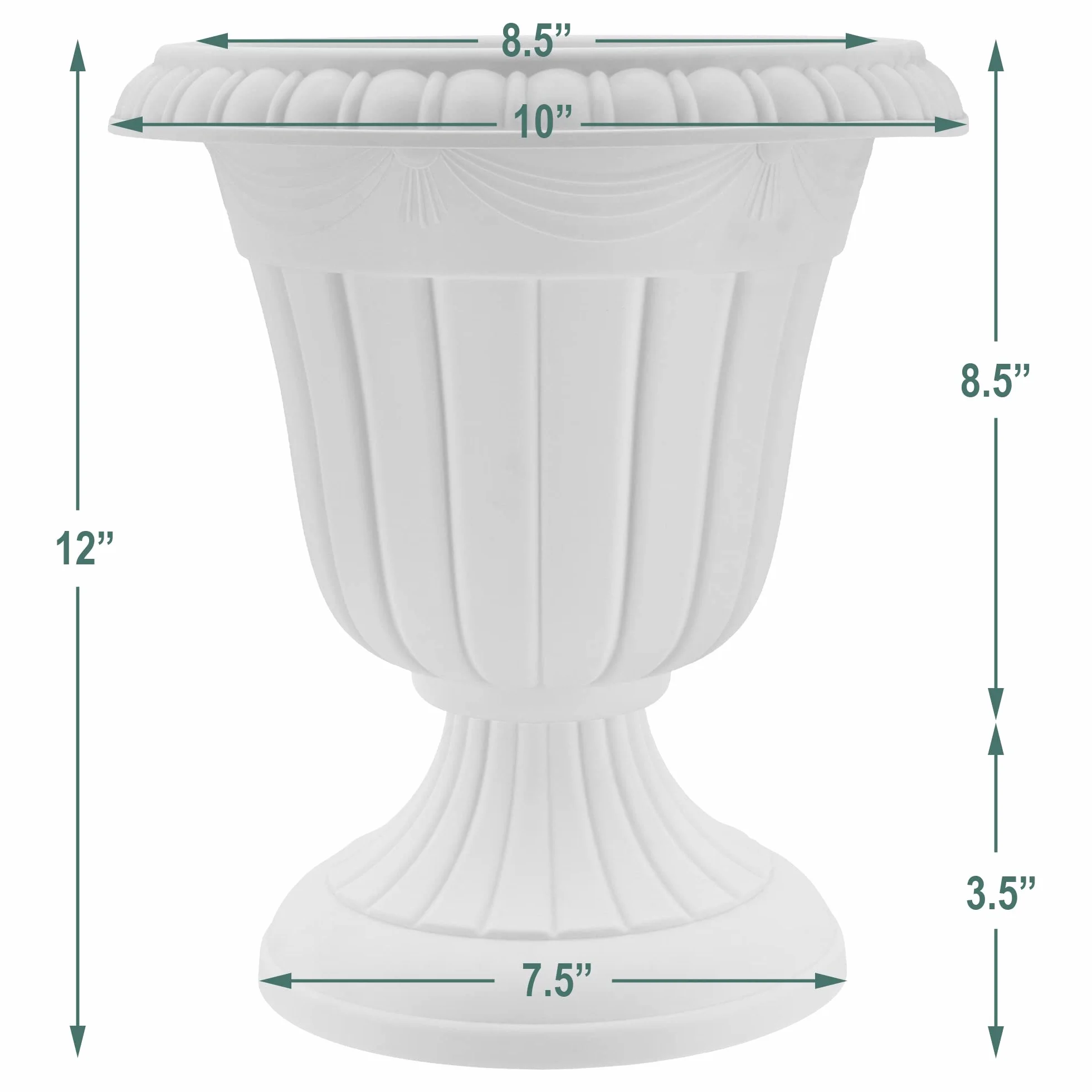 Arcadia Garden Products Pl20bg Traditionnel Plastique Urne 25,4 x 30,5 cm Medium Beige