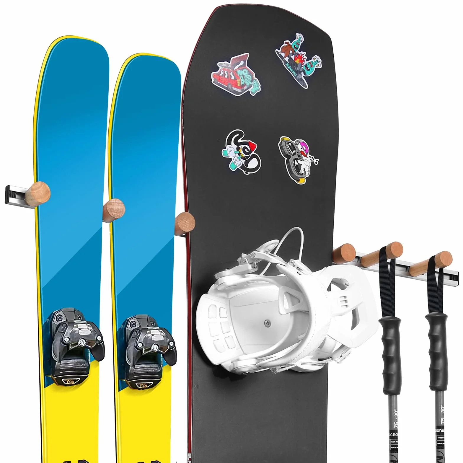 Fuloon Support de Ski et Snowboard Universel Rangement Mural