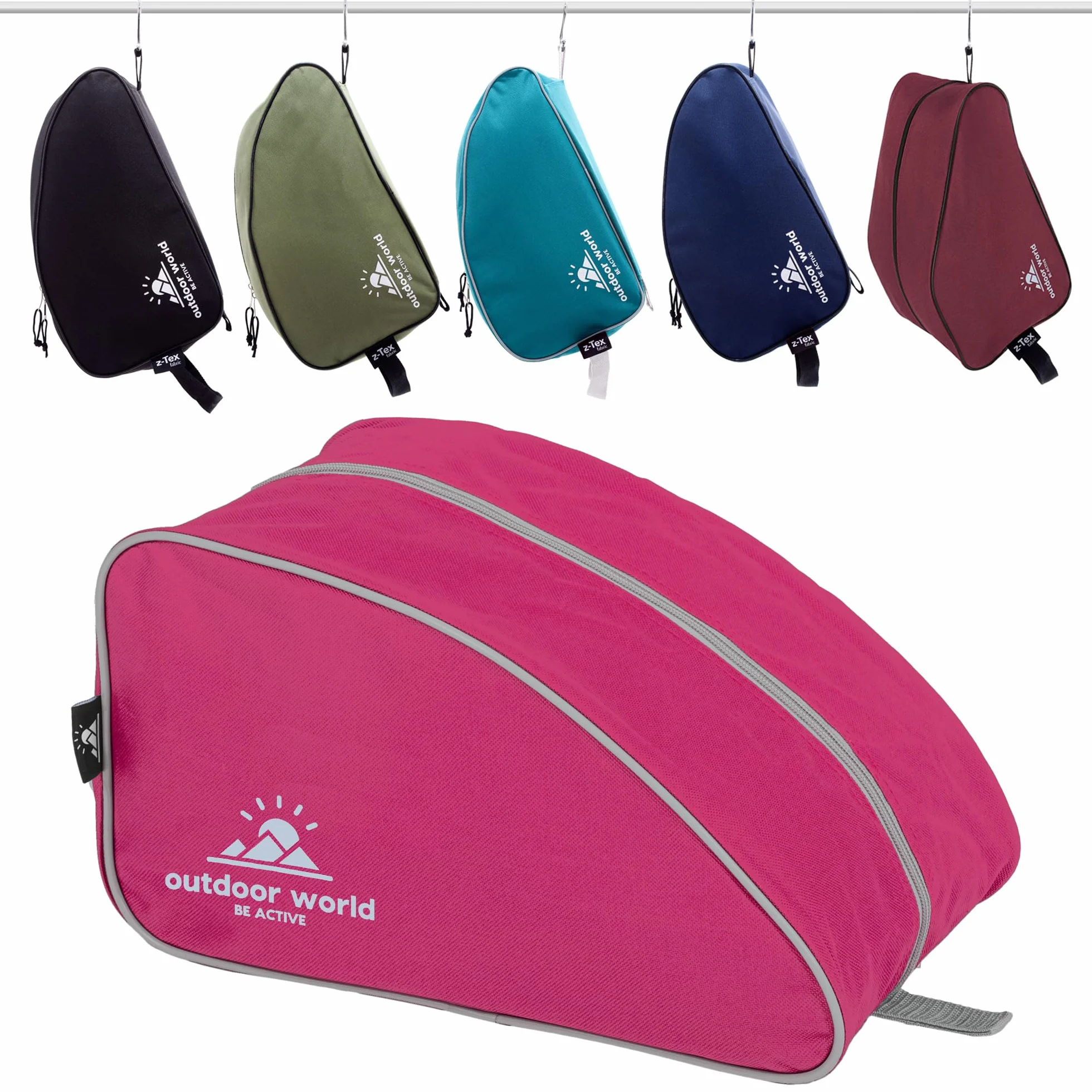 Outdoor World Premium Sac à Bottes Résistant à l'eau Large Ouverture zippée Sac de Rangement pour Chaussures Rose