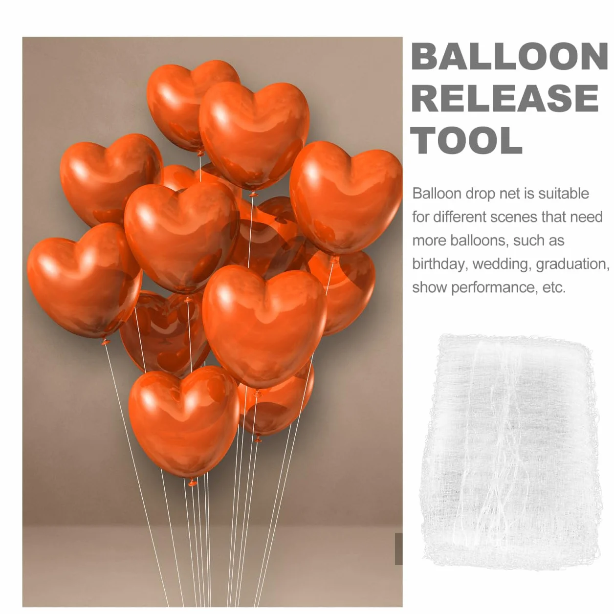 ABOOFAN filet de chute de ballon pour plafond sacs ballons de transport gouttes genre de chute de sacs s pour le transport d'hélium suspendu arrêté pp blanche
