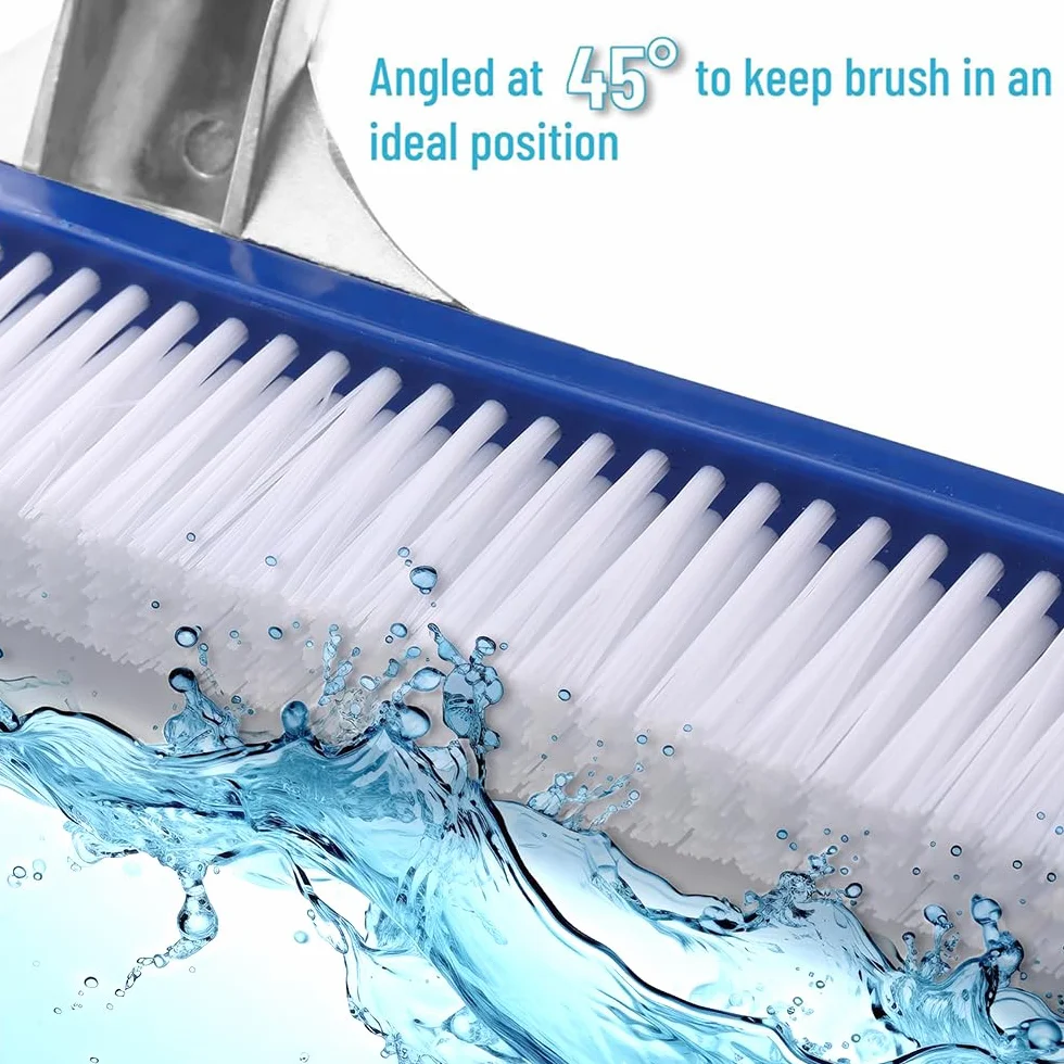 Brosse Piscine avec Manche 180cm, Balai Piscine Brosse 45cm, Kit Nettoyage Piscine