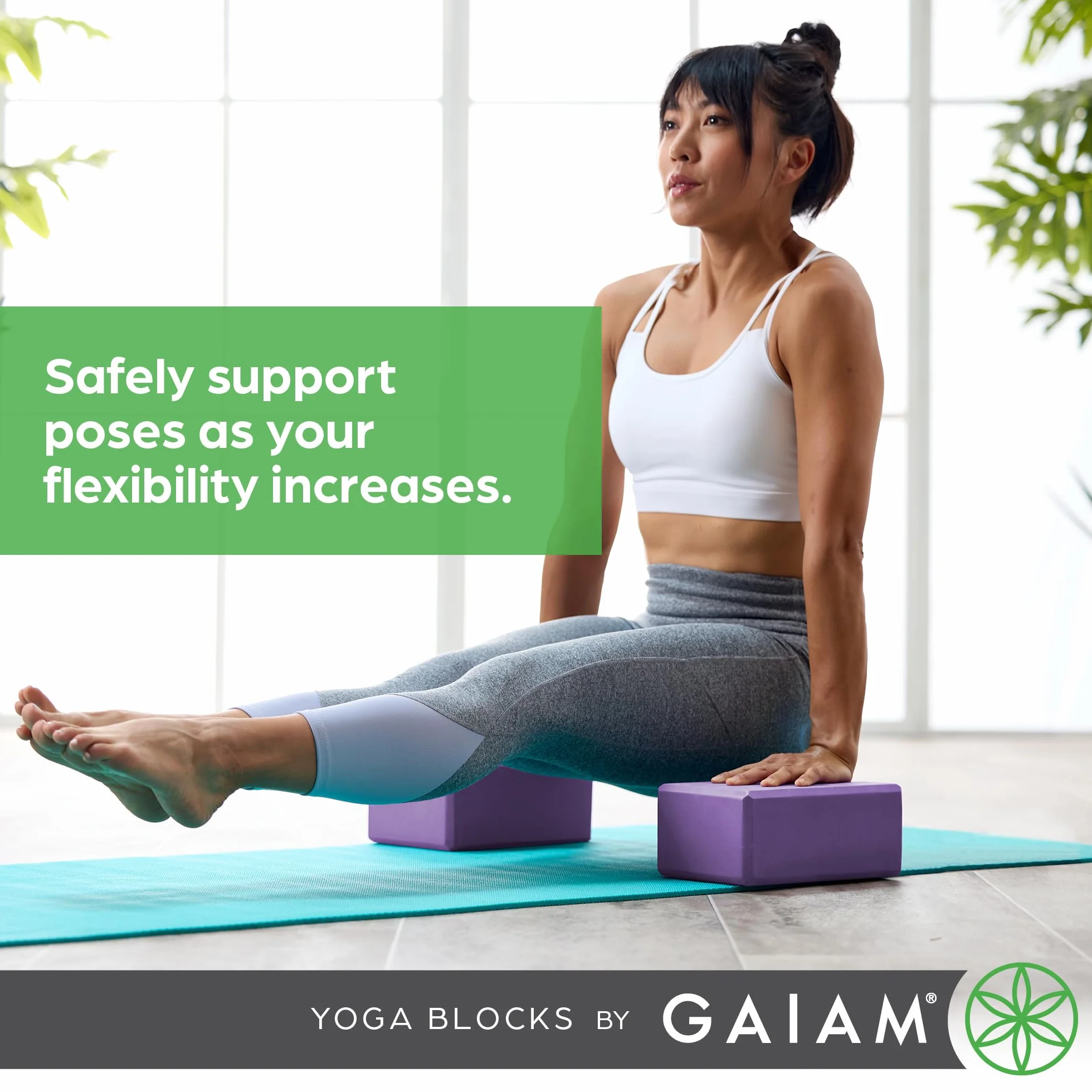 KRETIX Gaiam Essentials Lot de 2 Blocs de Yoga – Surface en Mousse Souple antidérapante pour Yoga, Pilates, méditation