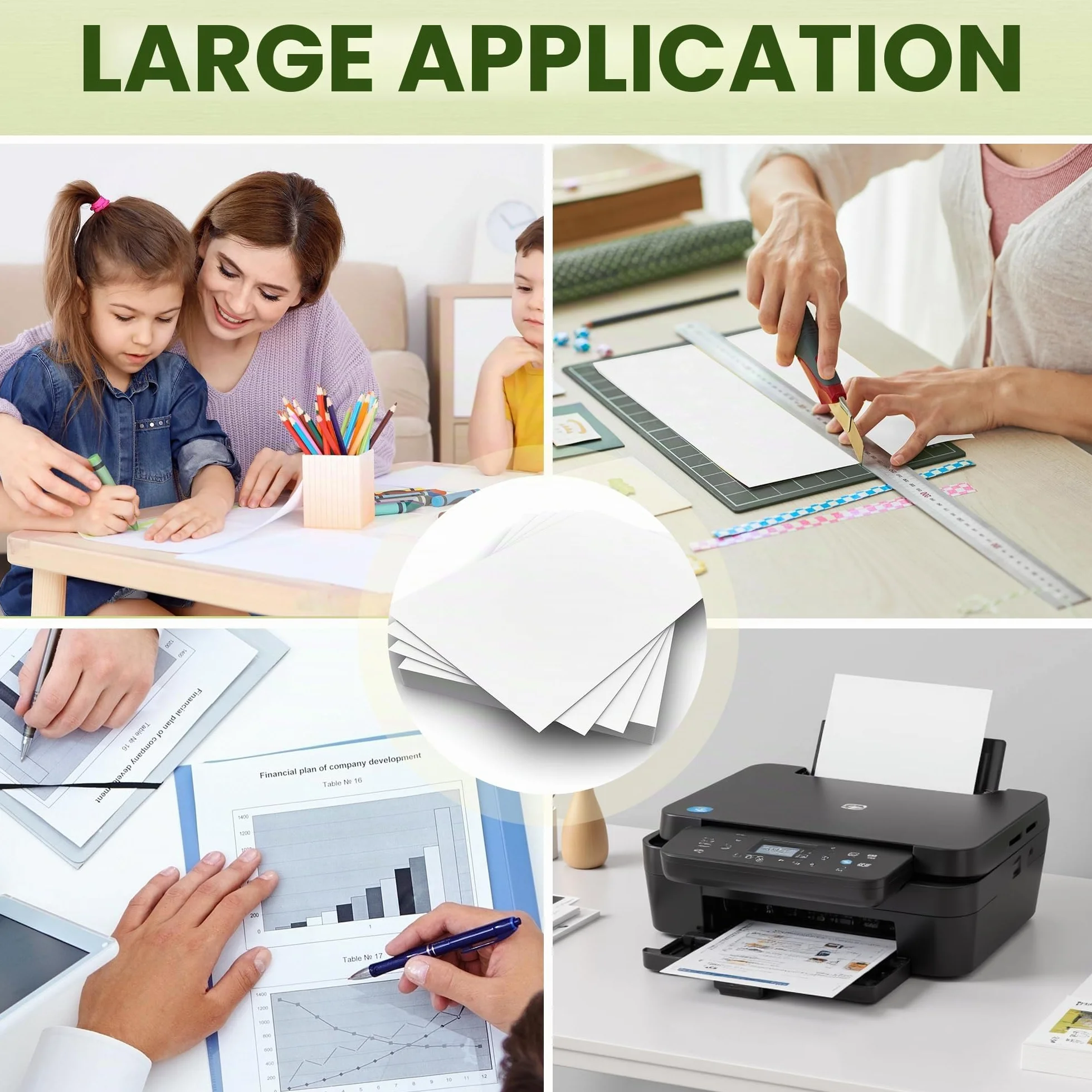 Papier Cartonné A4 Blanc 200 g/m² 75 Feuilles pour Imprimante