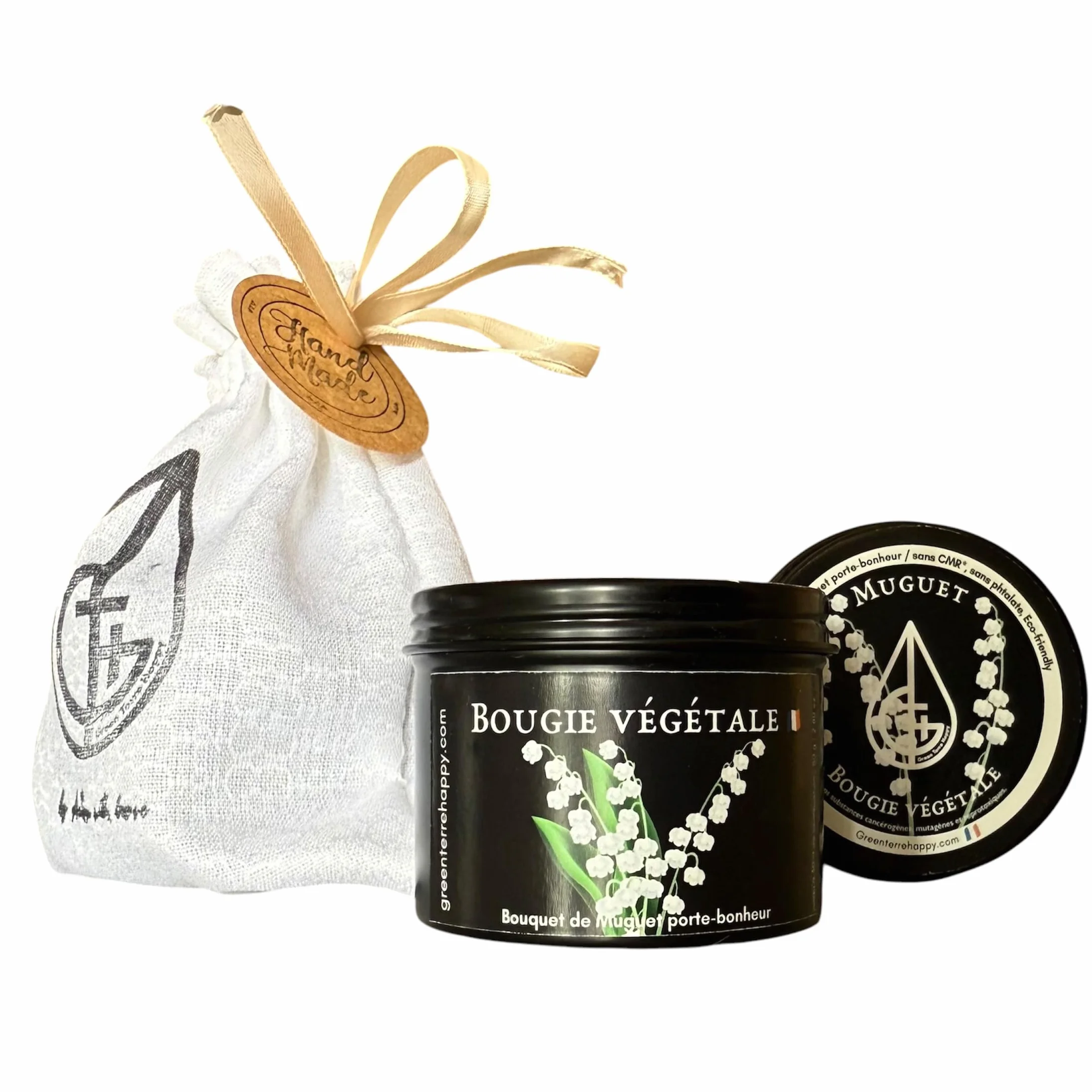Bougie porte bonheur au Muguet, parfum naturel, cire végétale