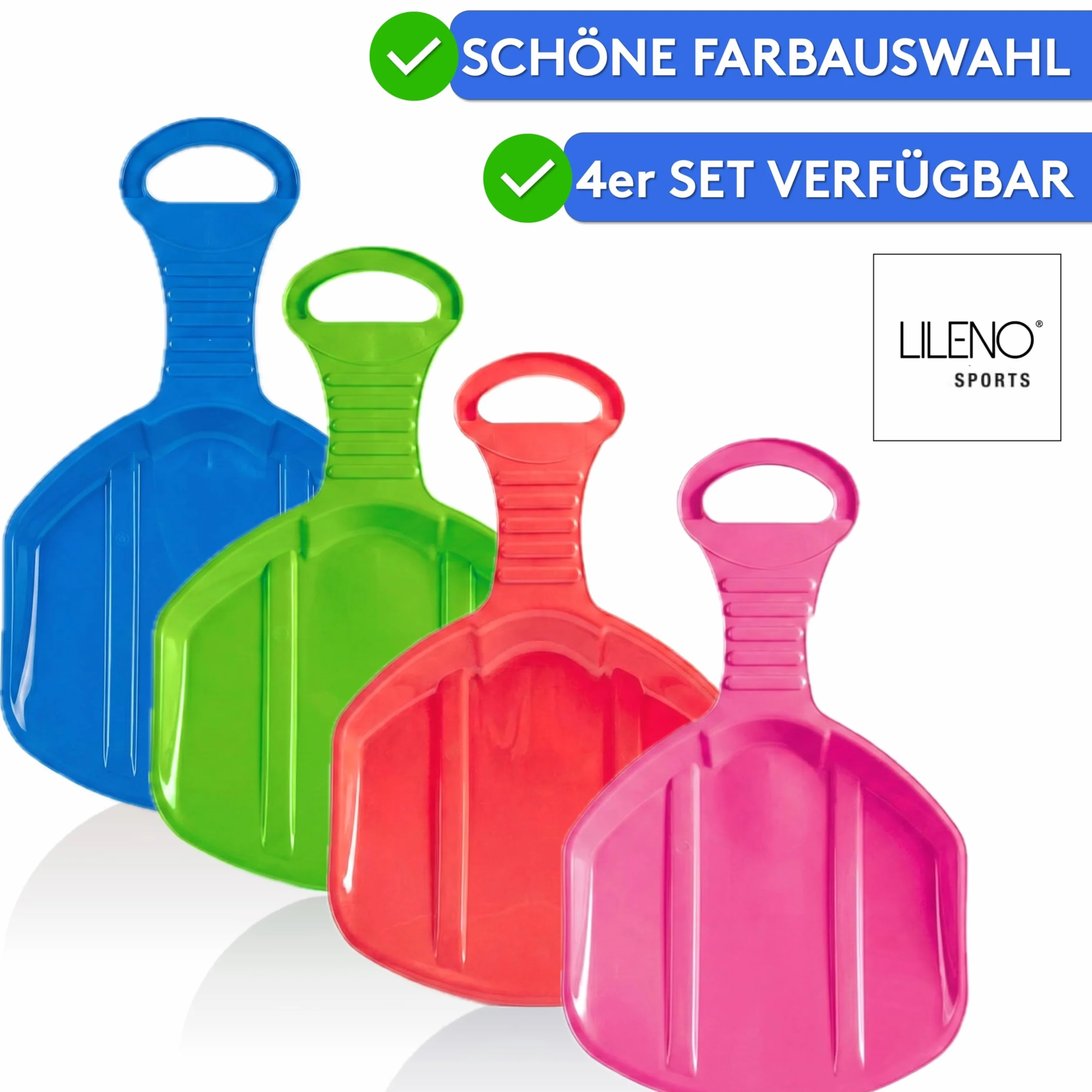 LILENO SPORTS Luge pour enfants (1 lot) - Plateau antidérapant en plastique pour toute la famille - Luge pour des journées d'hiver inoubliables - Convient également pour les adultes