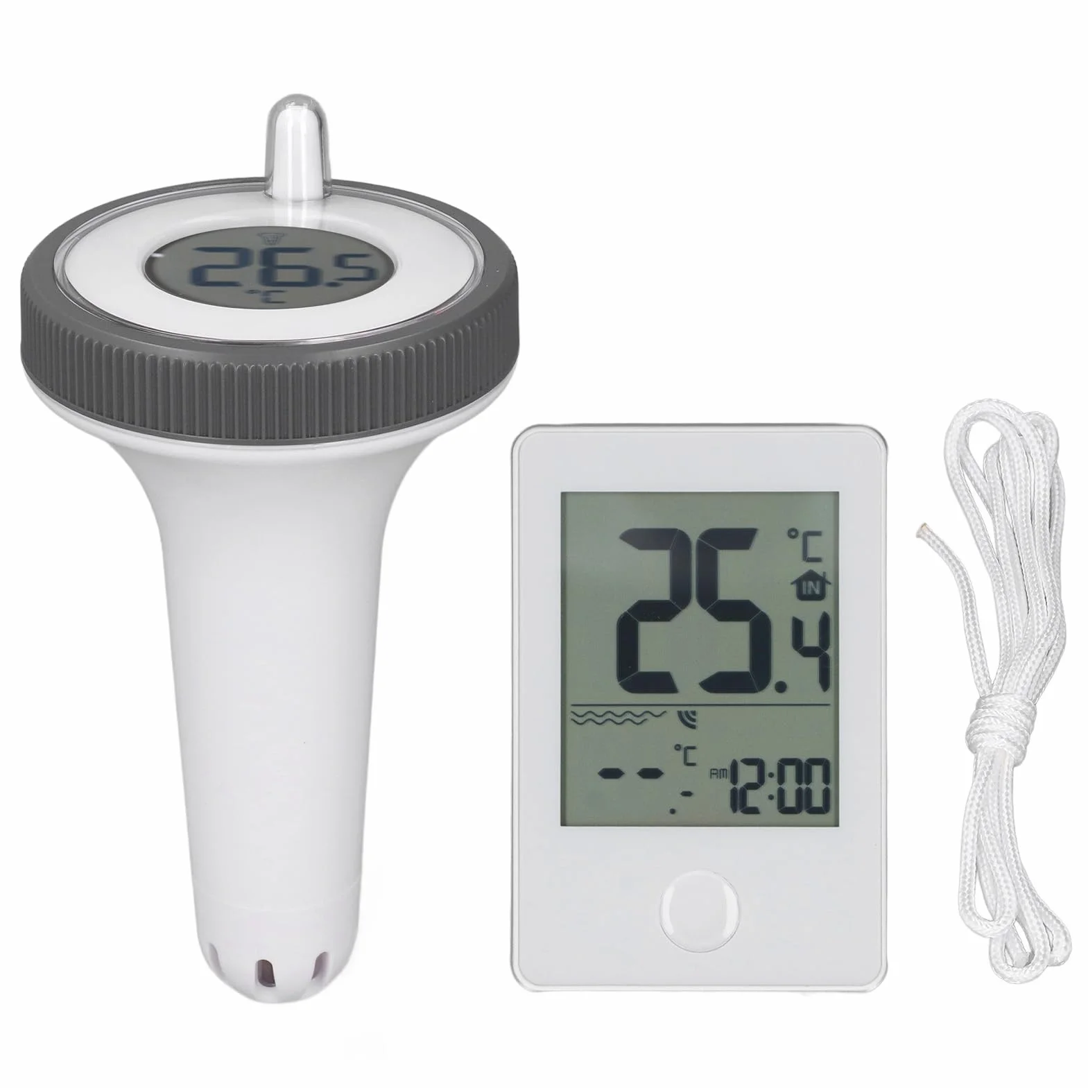Thermomètre Flottant Numérique sans Fil ABS étanche pour Piscine, Bains à Remous et Aquariums