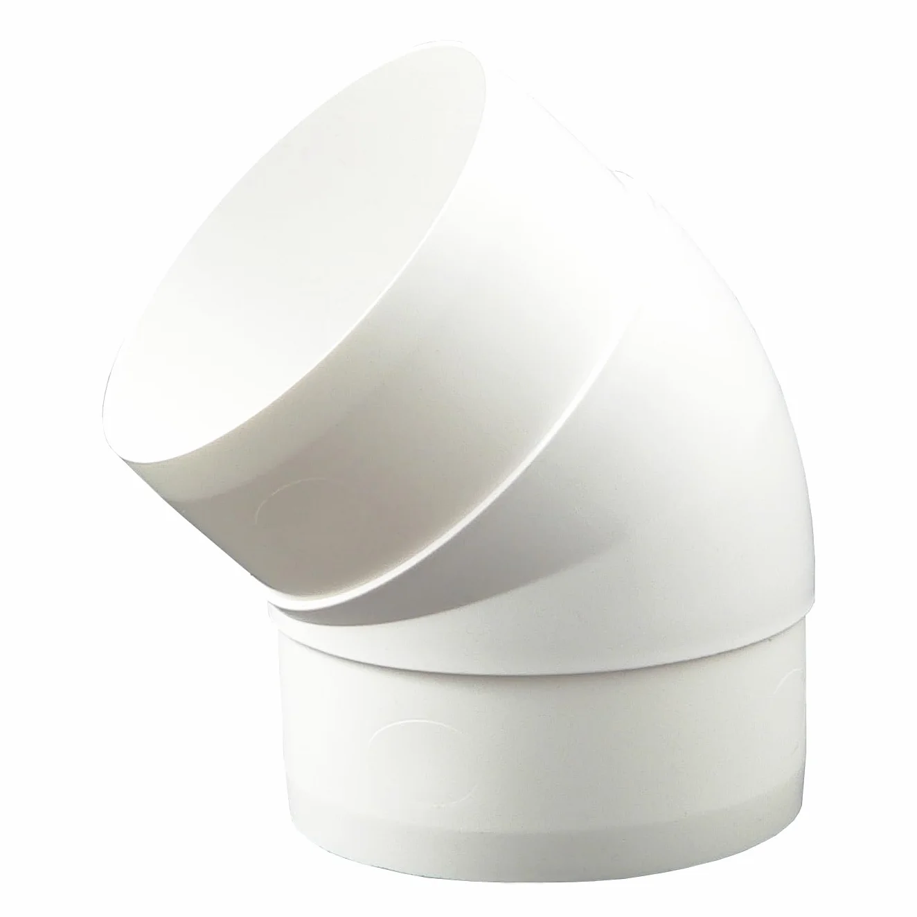 Coude en PVC à 45° pour tube rond 125 mm, raccord plastique ventilation air