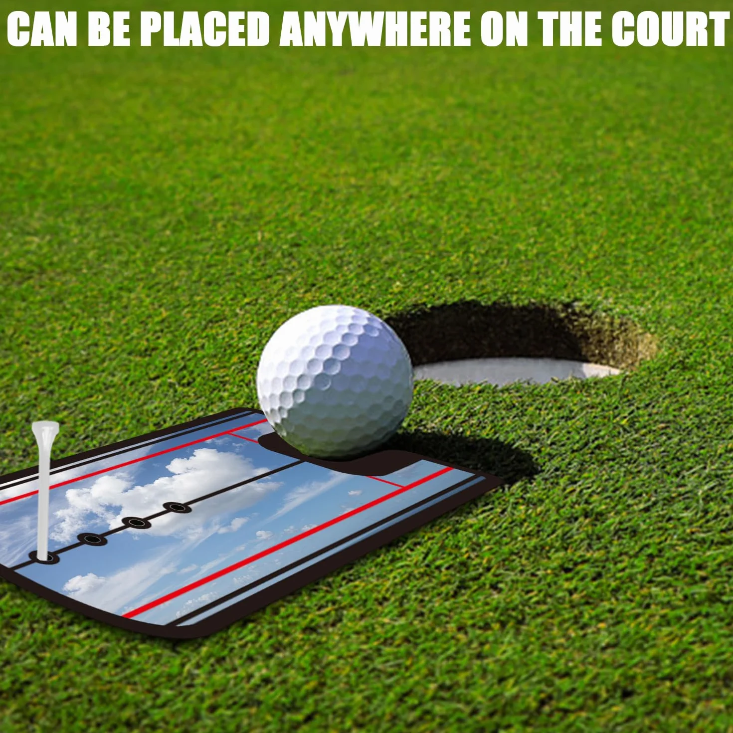 Miroir de réglage de golf portable avec 4 pointes et sac de rangement
