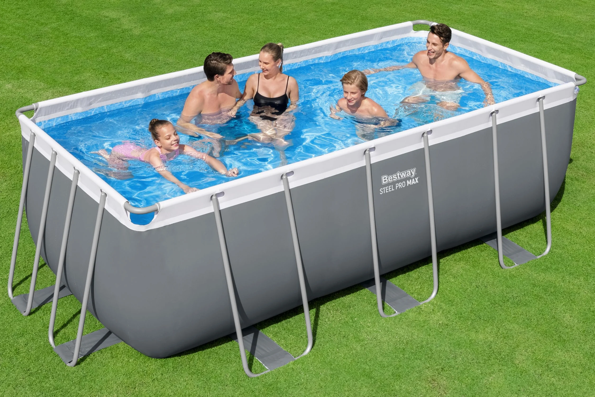 Bestway Steel Pro Max Kit Piscine Hors Sol 412 x 201 x 122 cm Gris foncé