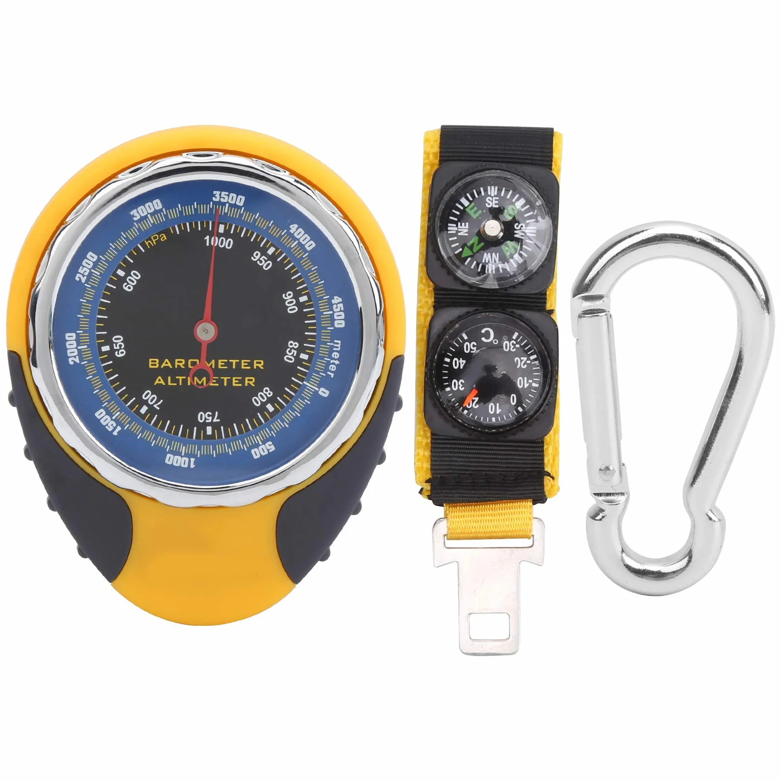 SYH&AQYE Altimètre avec Boussole, Baromètre et Thermomètre, Manomètre Barométrique 4 en 1, Jauge Multifonctionnelle pour la Randonnée en Plein Air, Le Camping, l'escalade