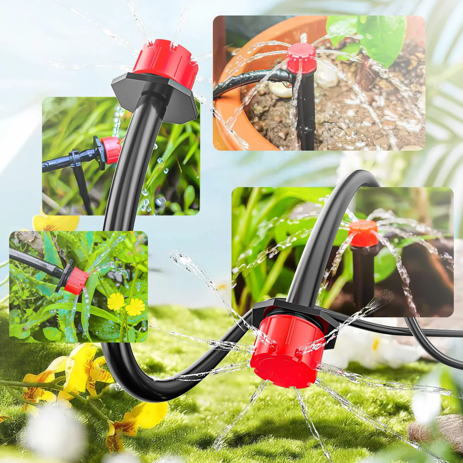 Forever Speed Système d'irrigation goutte à goutte 315PCS Kit avec tuyau 60M+15M pour jardin pelouse serre