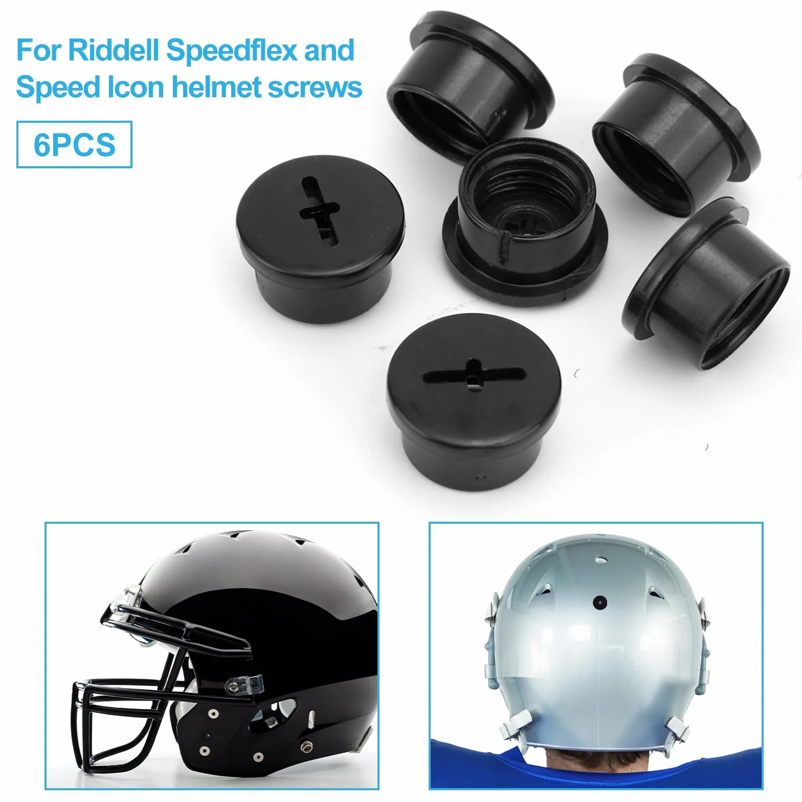 Vis de Valve de Vessie pour Riddell Speedflex et Speed Icon, Vis Valve Vessie Plastique pour Casque Football Bouchons Valve Pratiques pour Casques Rugby pour Adultes et Jeunes(Noir)
