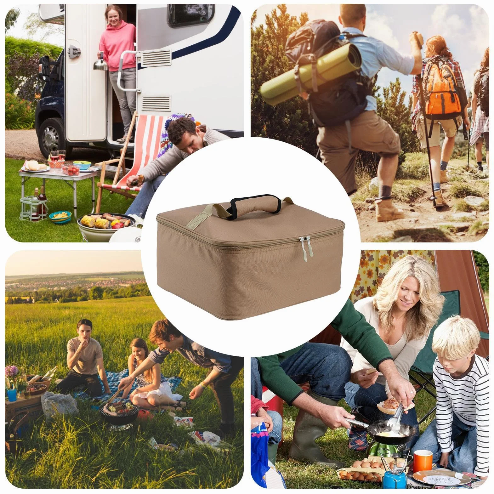 Sac de transport pour réchaud de camping – Sac de transport pour réchaud d'extérieur, sac de rangement de camping, sac portable pour brûleur, étui de transport en tissu Oxford pour équipement de