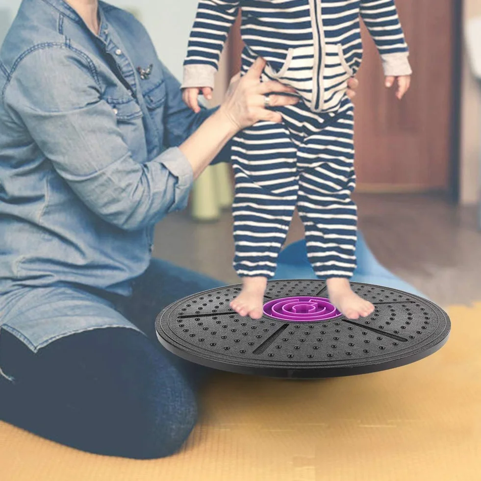 KIMISS Purple Labyrinth Wobble Board Yoga Training Fitness Balance Stability Disc
