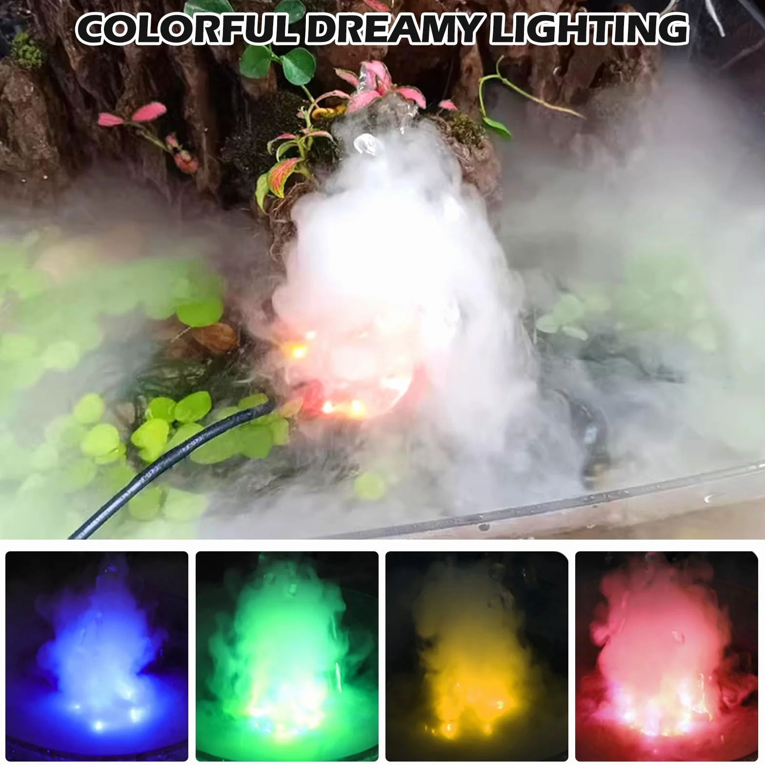 BORDEAG 2 Pièces Brumisateur À Ultrasons 5 V Mini Machine À Brouillard Fontaine d'eau USB pour Étang Aquarium Jardin
