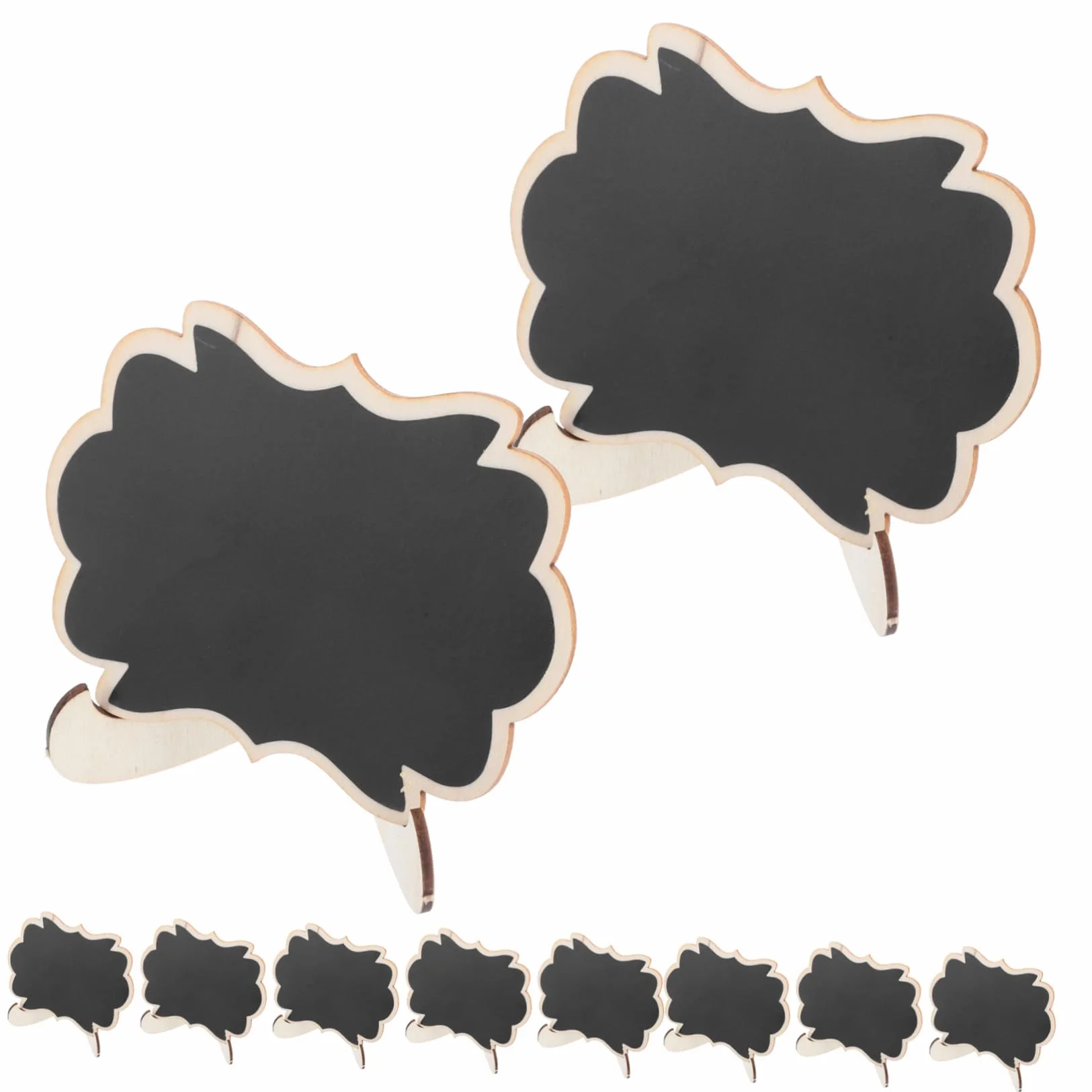 Healifty 10 pièces Mini Tableau Ardoise avec Support Bois Étiquettes Buffet Alimentaires Réutilisables pour Décorations Fêtes Mariage