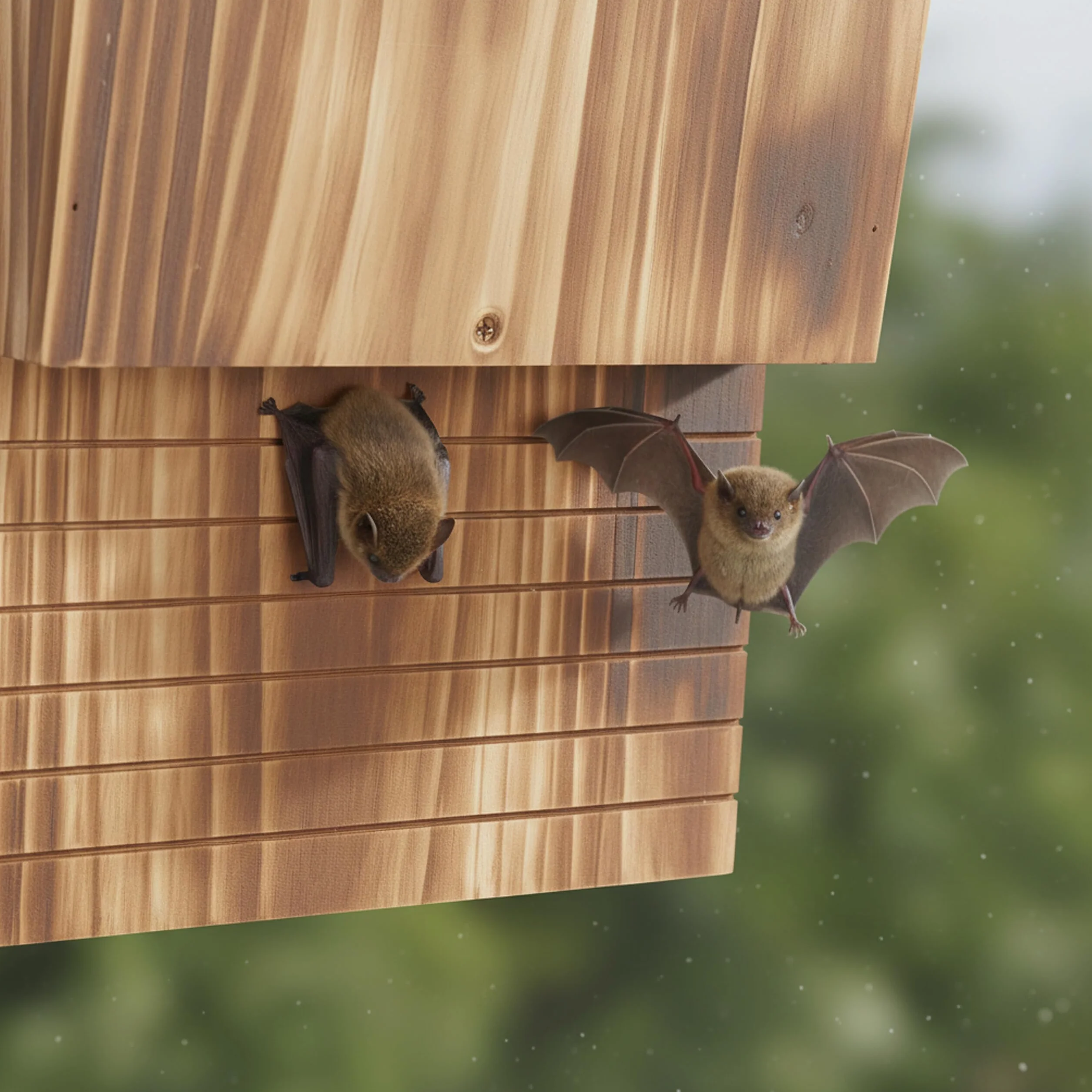 Relaxdays Nichoirs pour Chauves-Souris Lot de 4 34 x 22,5 x 12,5 cm Aspect brûlé Naturel