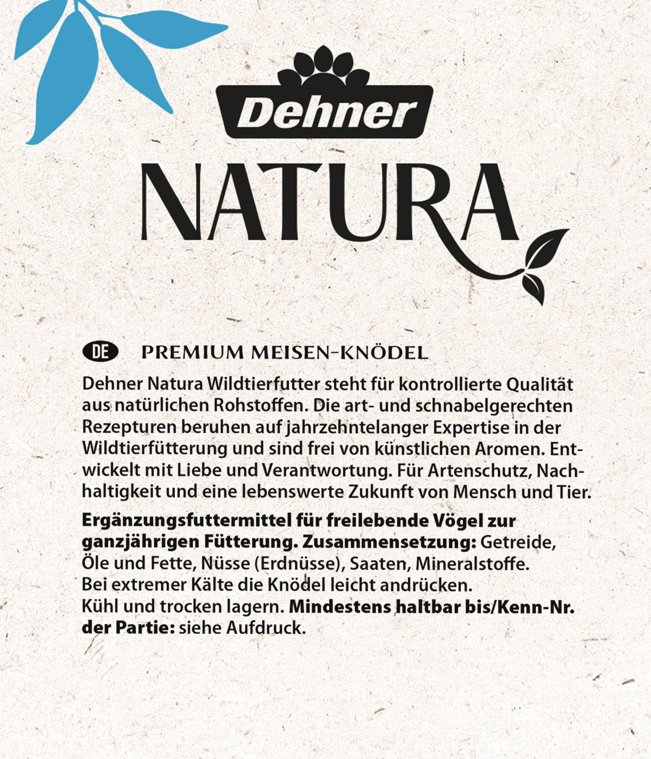 Dehner Natura Nourriture pour Oiseaux Sauvages Boules de Graisse sans Filet 30 pièces 90 g 2,7 kg