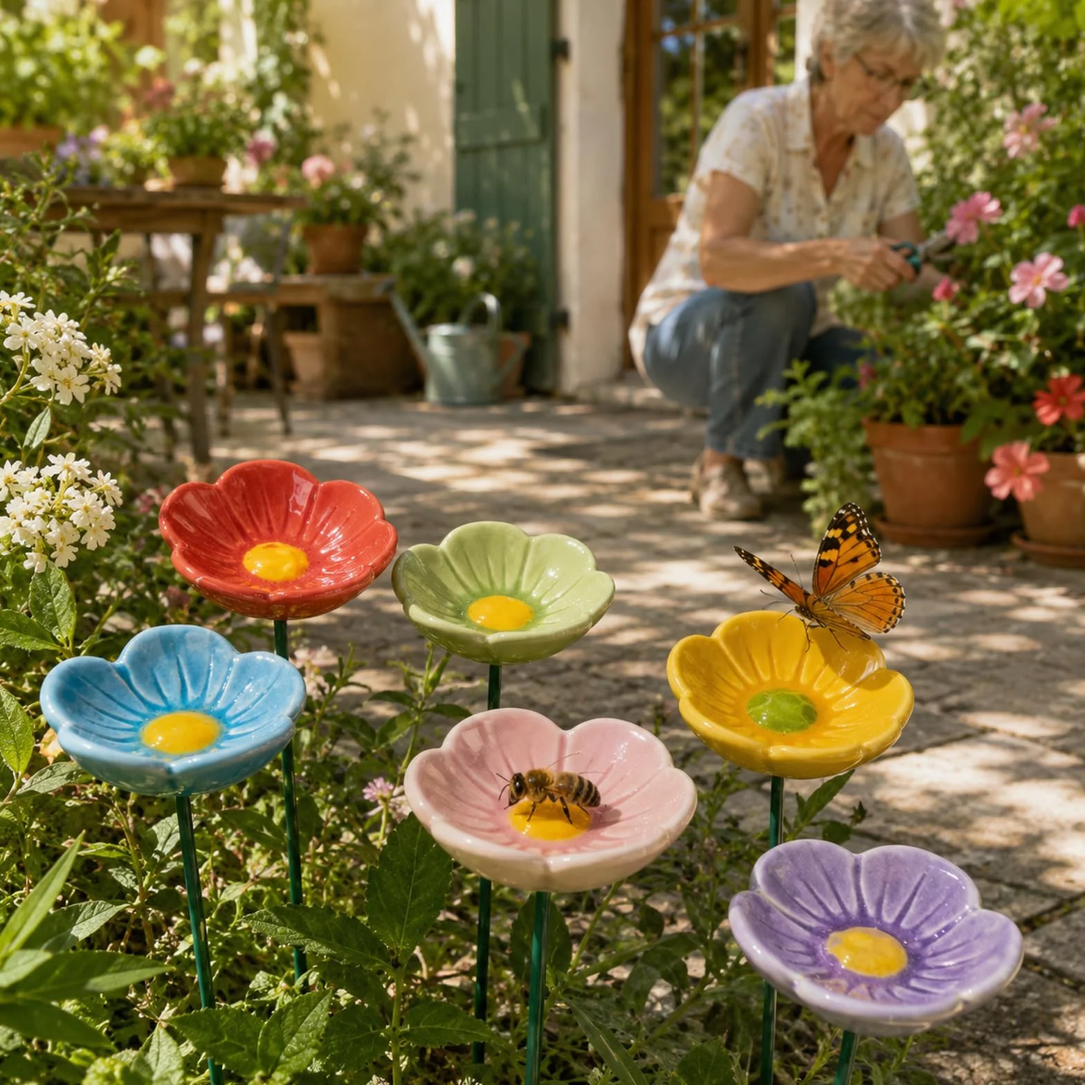 Abreuvoirs à abeilles en céramique lot de 6 - Abreuvoir à insectes pour jardin avec prise