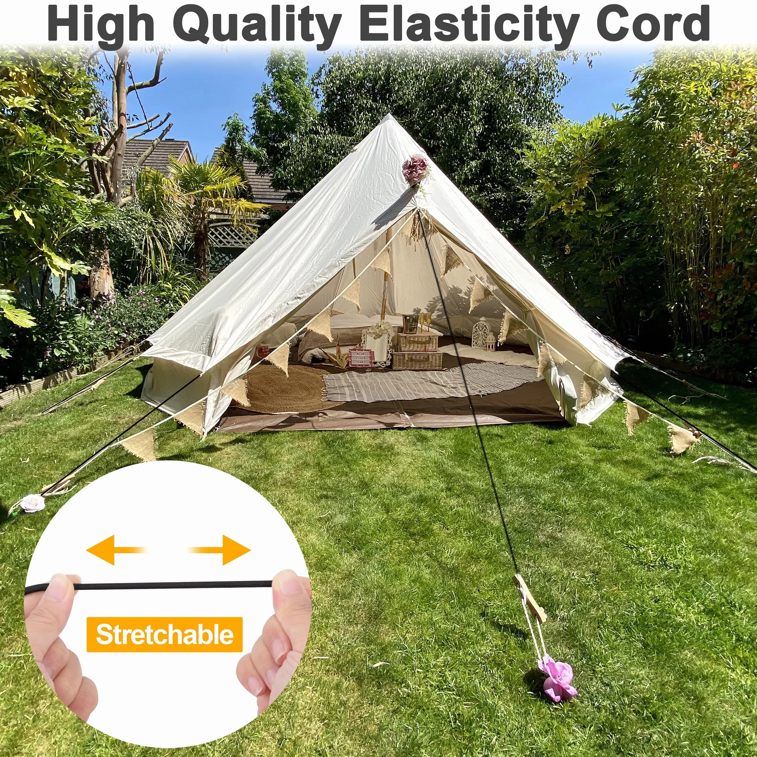 Corde Extensible en Latex Cordon Elastique Rond Extensible Corde Elastique Corde D'extension Noir pour Bracelet Masques Camping (10mx4mm)