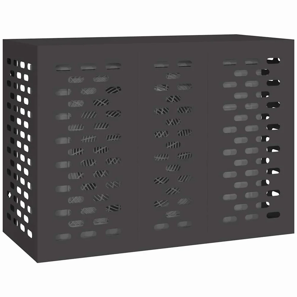 Housse de climatiseur Noir 110 x 50 x 80 cm Acier, Protection extérieur résistant aux intempéries