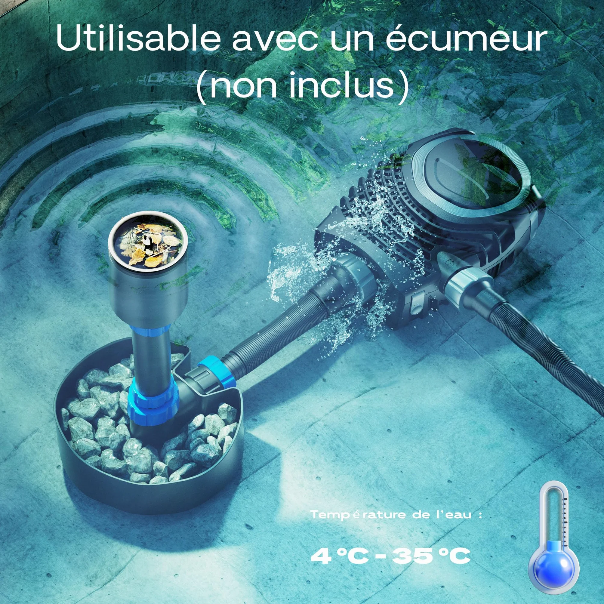 SunSun kit filtre de bassin à pression CPA-50000 100000L 55W lampe UV NEO12000 SuperECO pompe 12000l/h 100W 10m tuyau 38mm