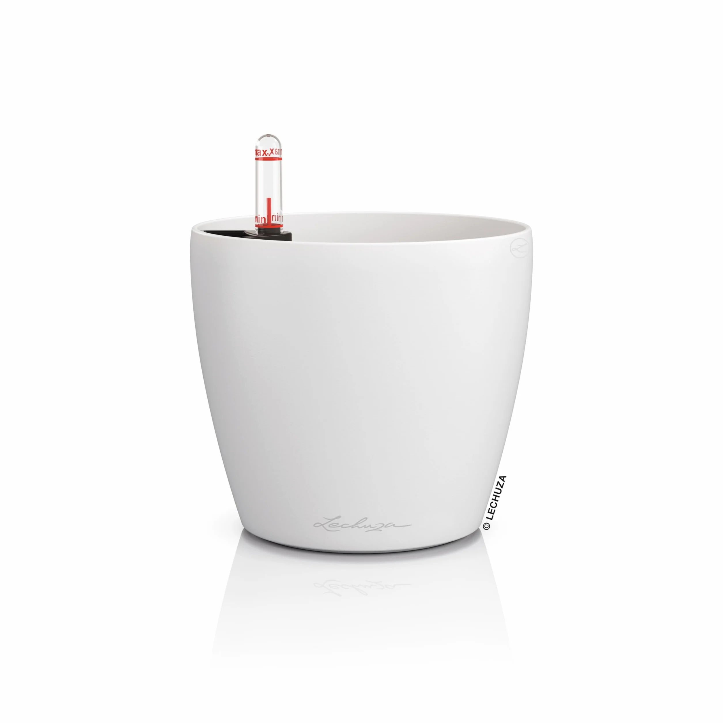 LECHUZA Classico Color 14 Pot de Fleurs avec système d'irrigation, indicateur de Niveau d'eau, diamètre 15 cm, Blanc