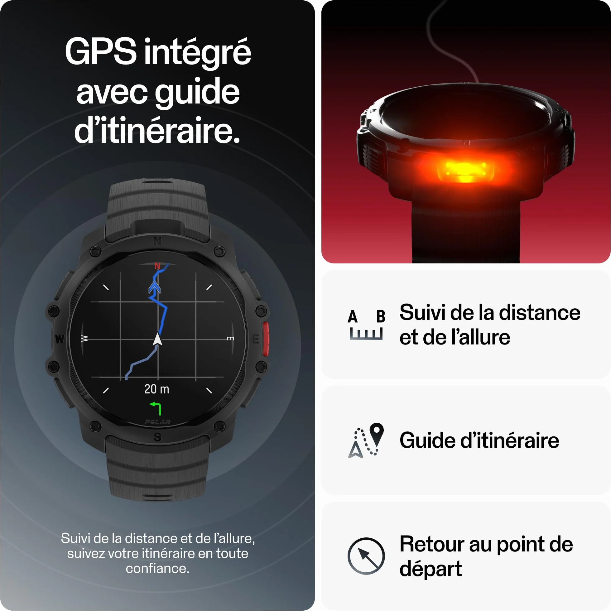 Polar Street X Montre de Sport GPS Entraînement Hybride Étanche Robuste Garantie 3 Ans