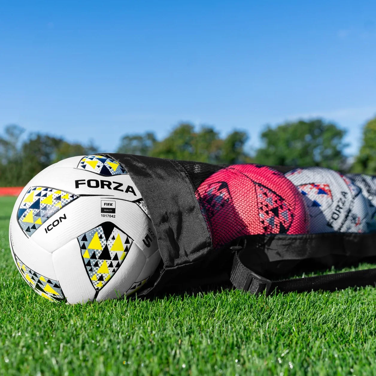 FORZA Sac à Ballons de Football Tubulaire | Sac à Cordon Coulissant | Convient pour Cinq Ballons de Taille 5