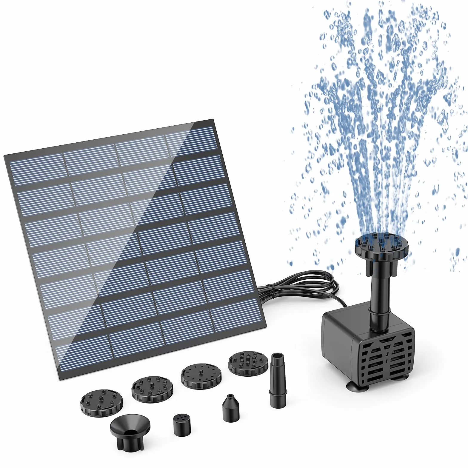 Fontaine Solaire Exterieure de Jardin DIY Pompe avec 6 Buses AISITIN 2024