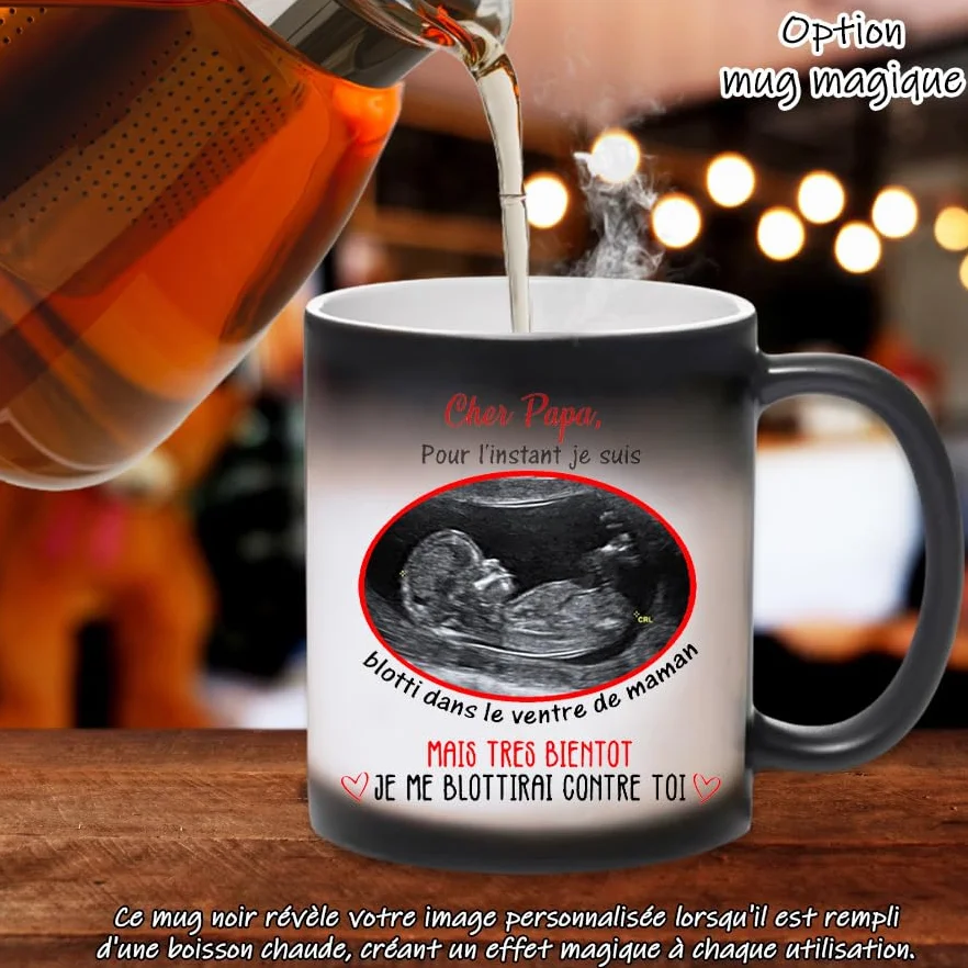 Mug personnalisé échographie 325mL cadeau grossesse original futur papa annonce bébé naissance