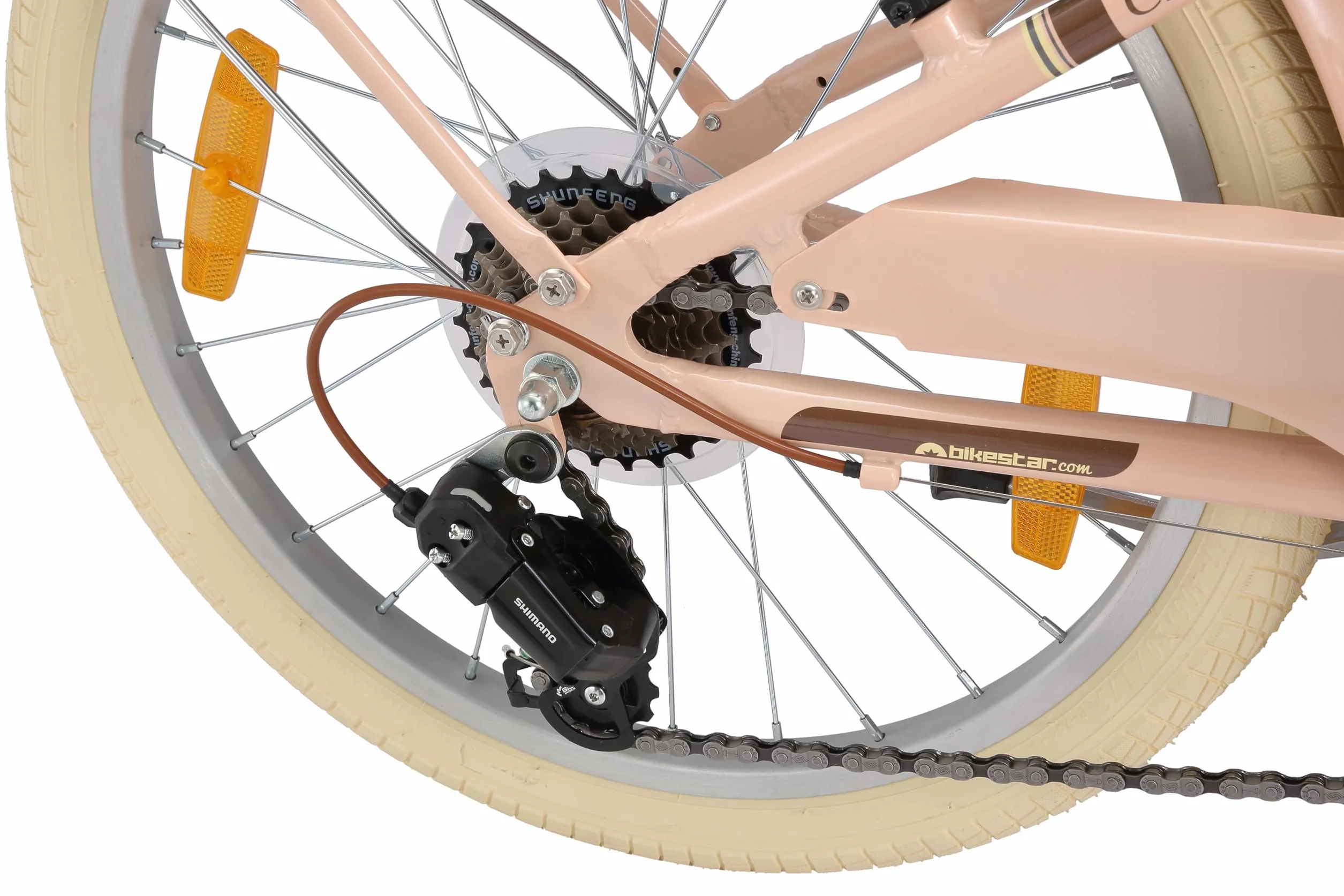 BIKESTAR Vélo pour Enfants en Aluminium 20 Pouces 7 Vitesses Panier Frein en V Vélo rétro de Ville Vélo hollandais
