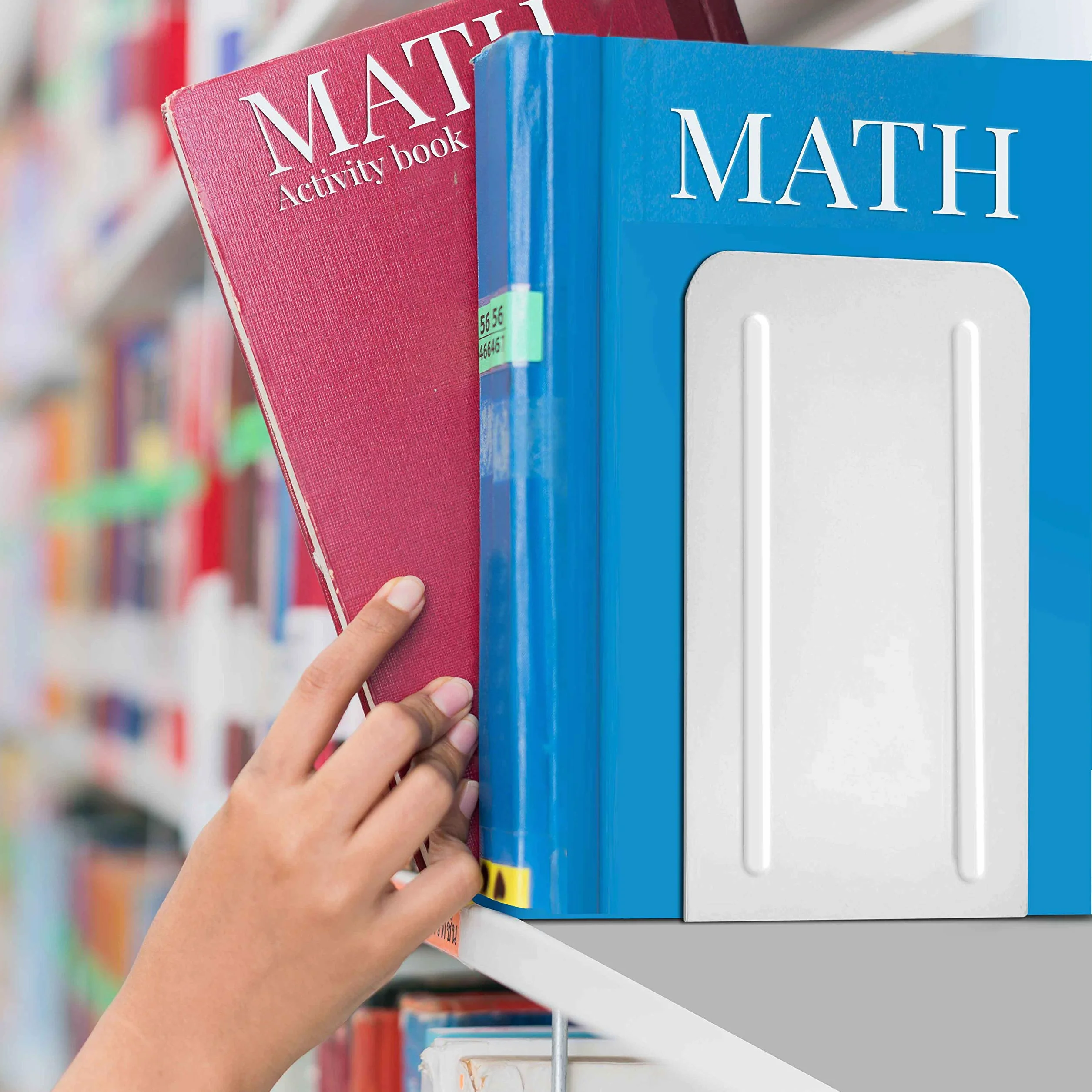 Acrimet Serre-Livres en Métal Blanc 1 Paire