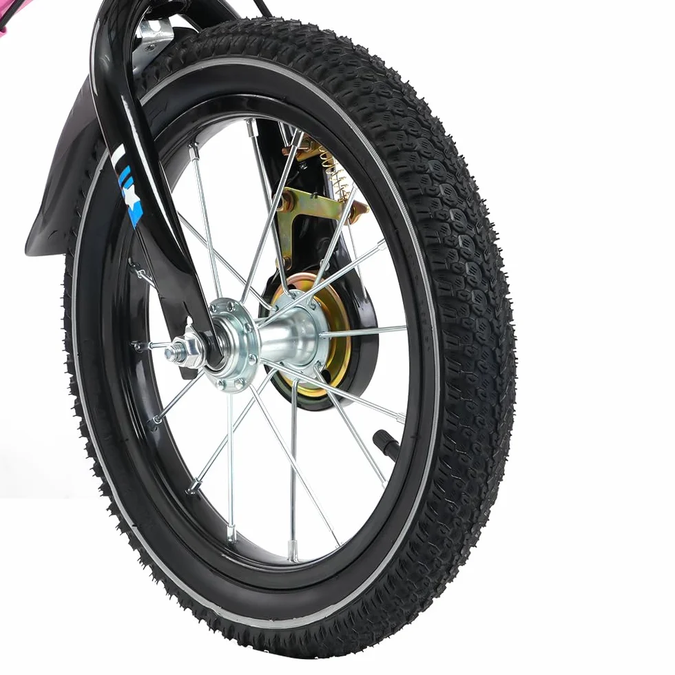 Bike Vélo Enfant avec Roues Stabilisatrices pour Débutant 2 à 8 Ans, Vélos en Acier Carbone avec Pédales et Rétropédalage, Vélo Tout Chemin Fille et Garçon