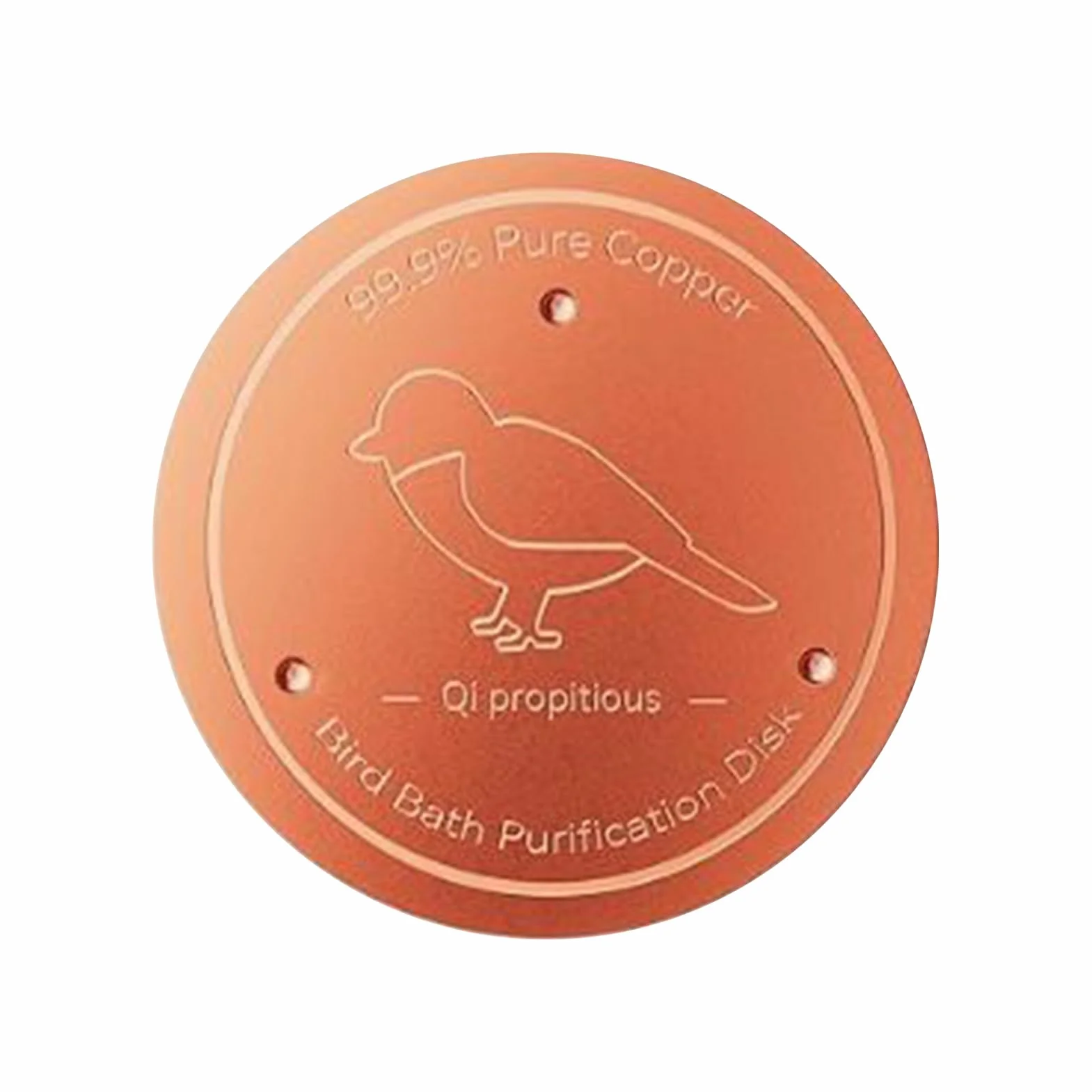 Copper Bird Bath, 3.94in Triple Point Support Design, All Season Water Purifier, Birdbath Bowl Accessory for Backyard Garden Patio