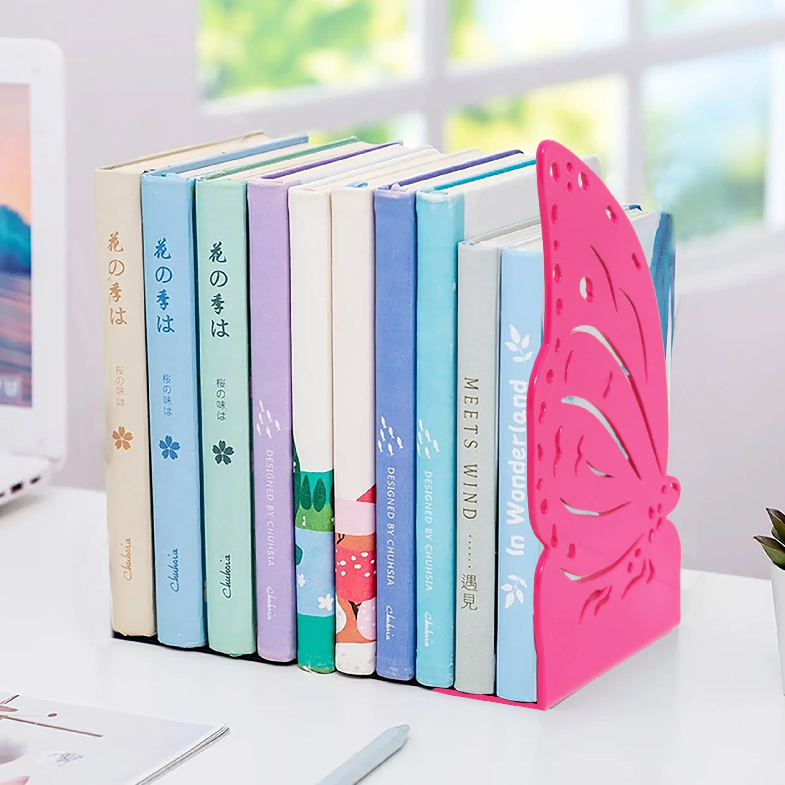 IPEA Serre Livres pour Enfants – Fabriqué en Italie – Design Papillon – Porte-Livres métal décoratif