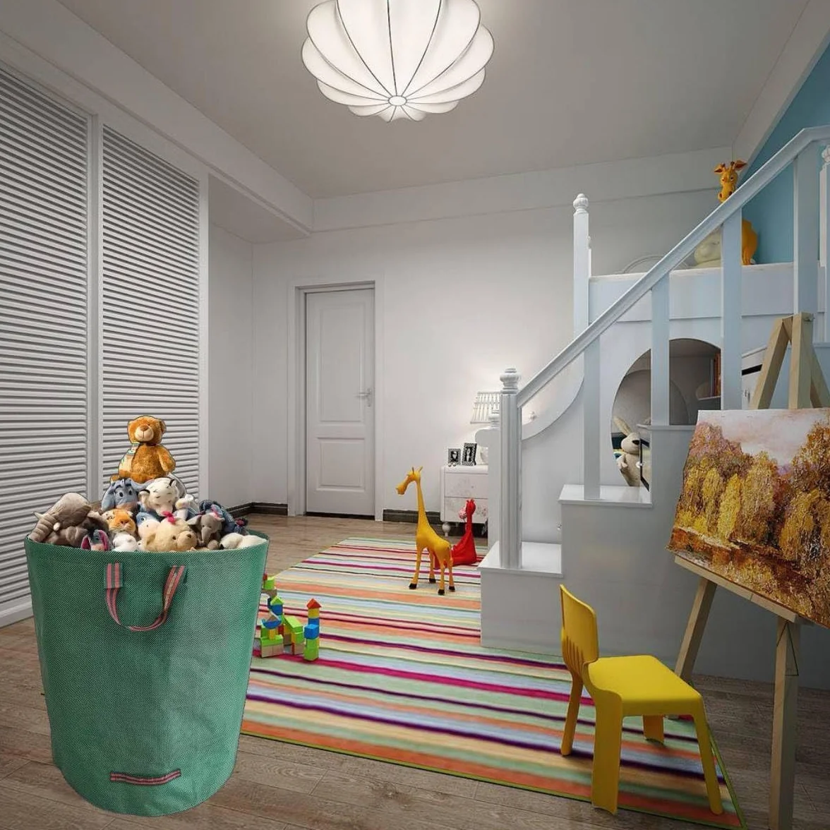 Sac Jardin 200L Vert Déchets Végétaux Pliable Réutilisable avec Poignées 3 Pièces