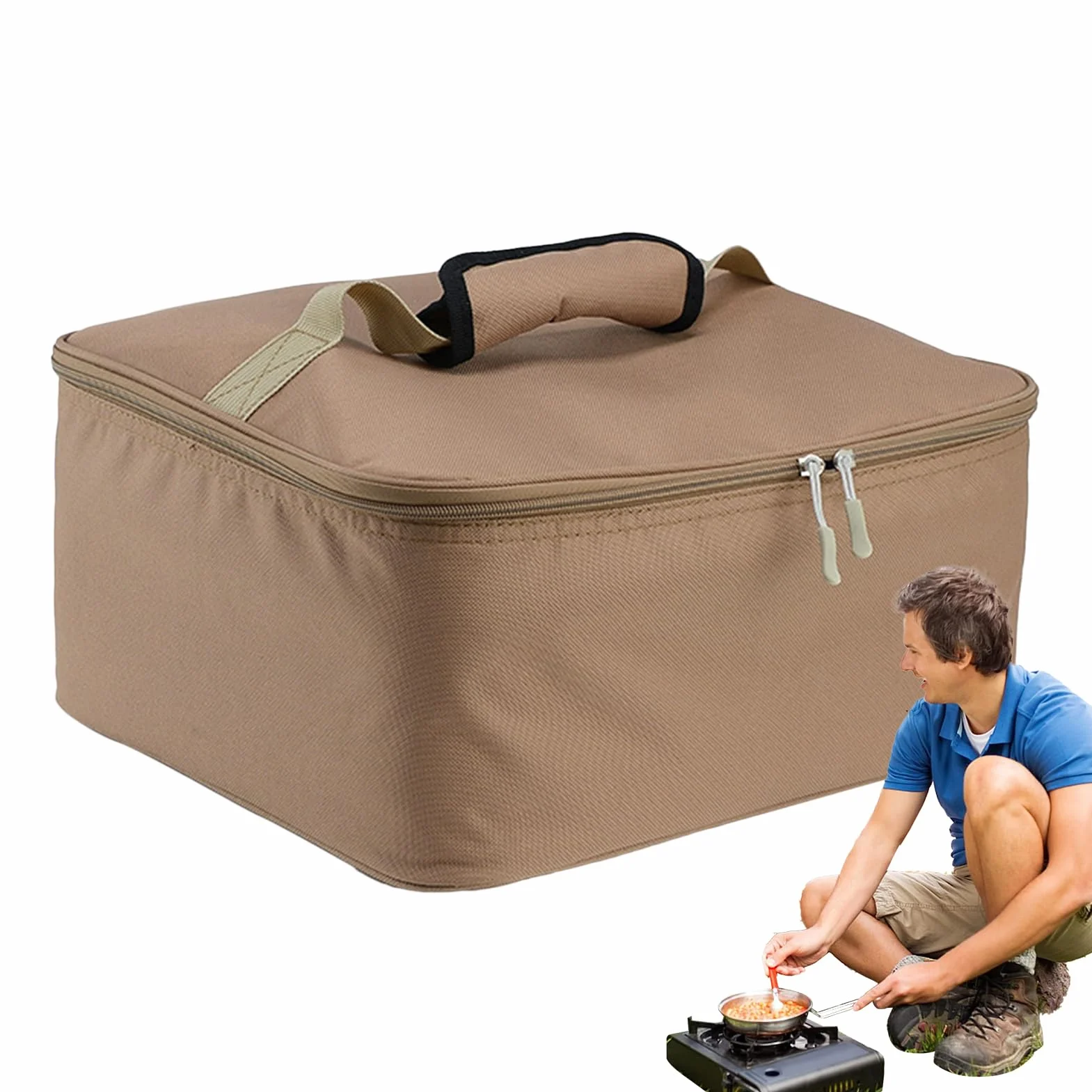 Sac de transport pour réchaud de camping – Sac de transport pour réchaud d'extérieur, sac de rangement de camping, sac portable pour brûleur, étui de transport en tissu Oxford pour équipement de