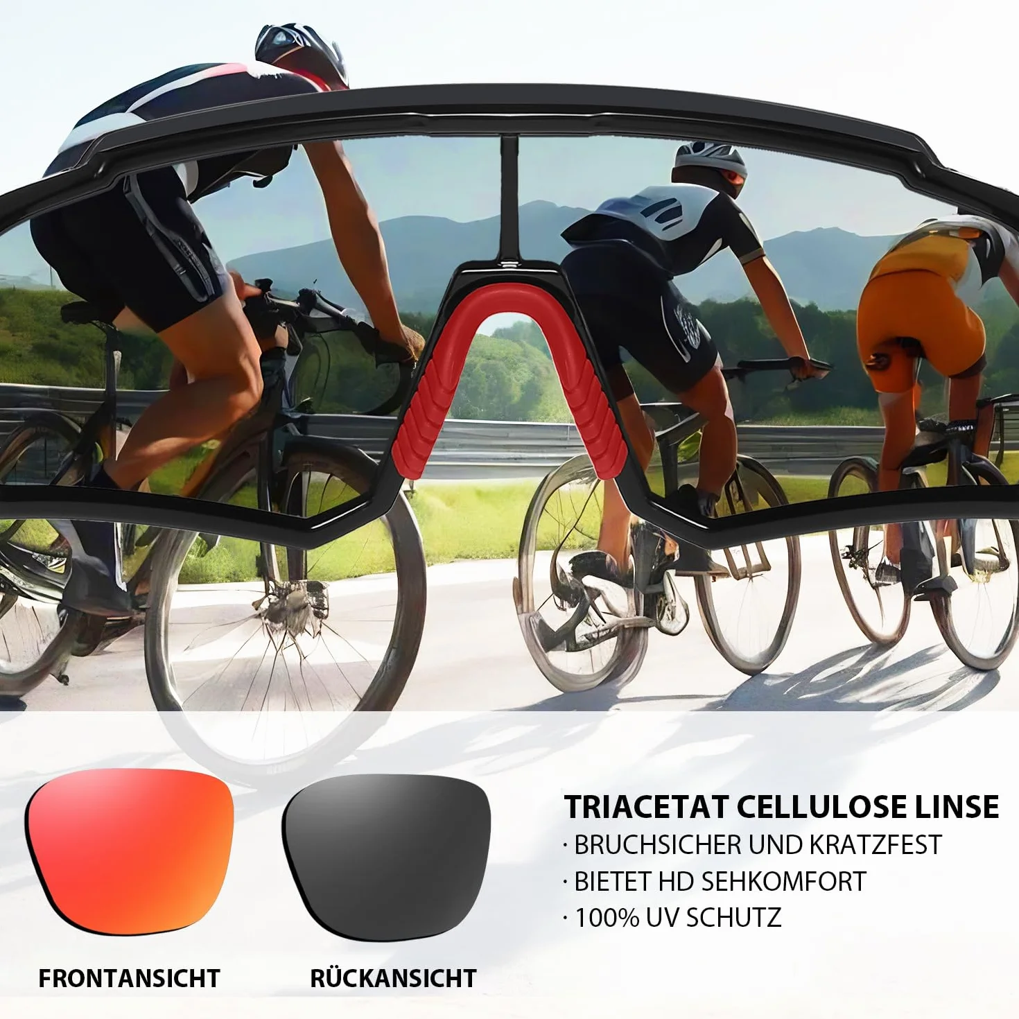 DUCO Lunettes de soleil de sport polarisées pour homme et femme Protection UV400 Baseball Cyclisme Course à pied Pêche Lunettes de soleil DC0068