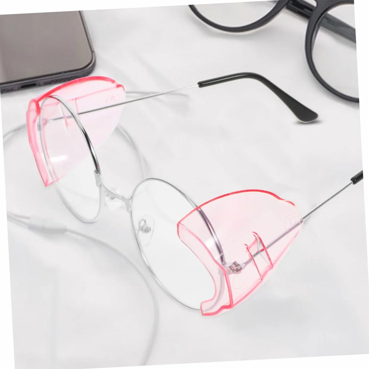 Vaguelly Lot de 4 Protections Latérales pour Lunettes, Inserts TPU Anti-Rayures
