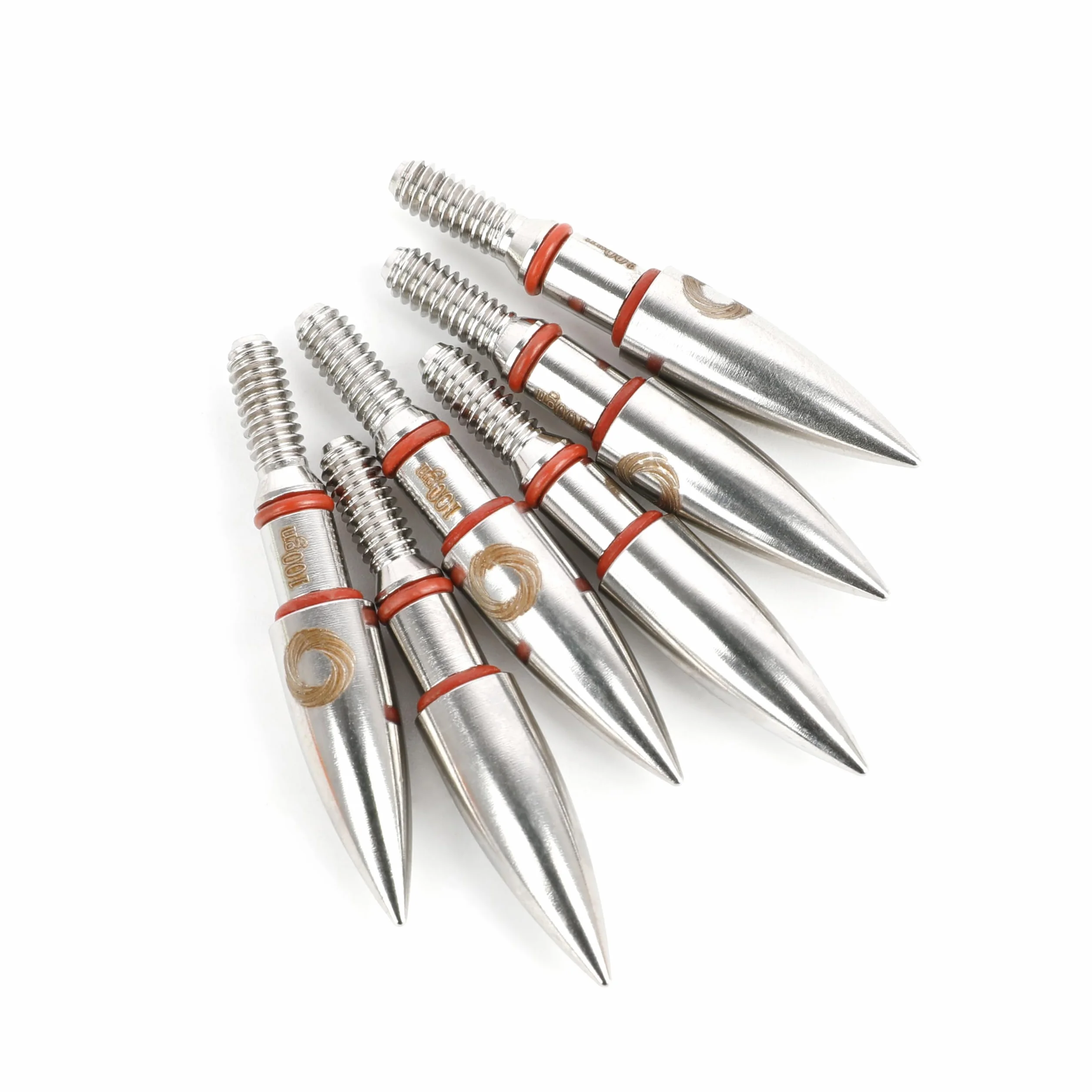 24pcs Pointes de flèche pour Le tir à l'arc,Pointes de flèche en Acier allié,Contrepoids Pointes de flèche 100 Grains Tête de flèche à Visser avec Joint O en Caoutchouc