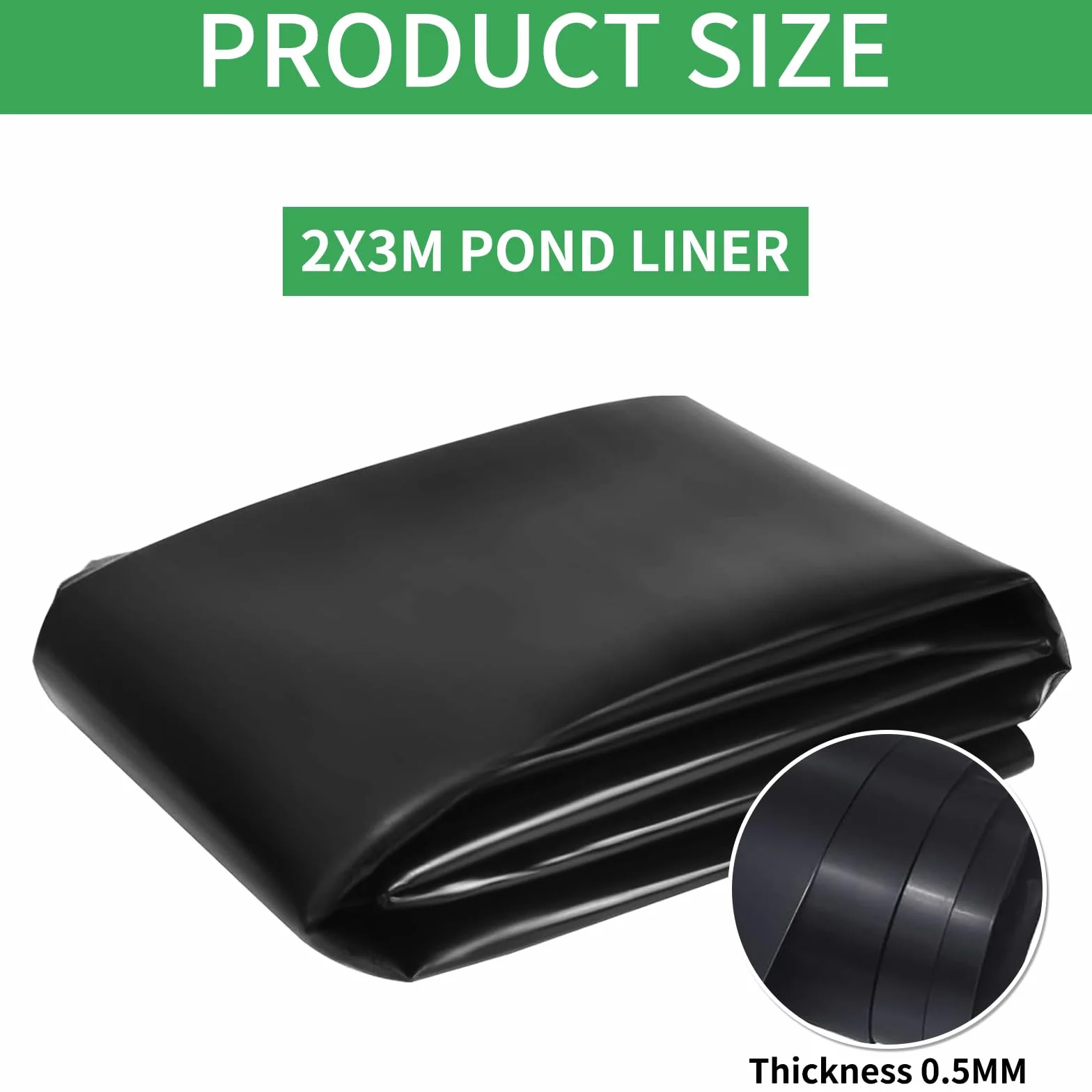 Bâche pour Bassin 0.5mm 3x2m Caoutchouc Liner Étang Koi