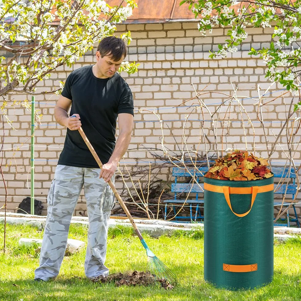 Eurhomewit Lot de 3 Sacs Jardinage Déchets Verts 272L avec Couvercle et Poignées