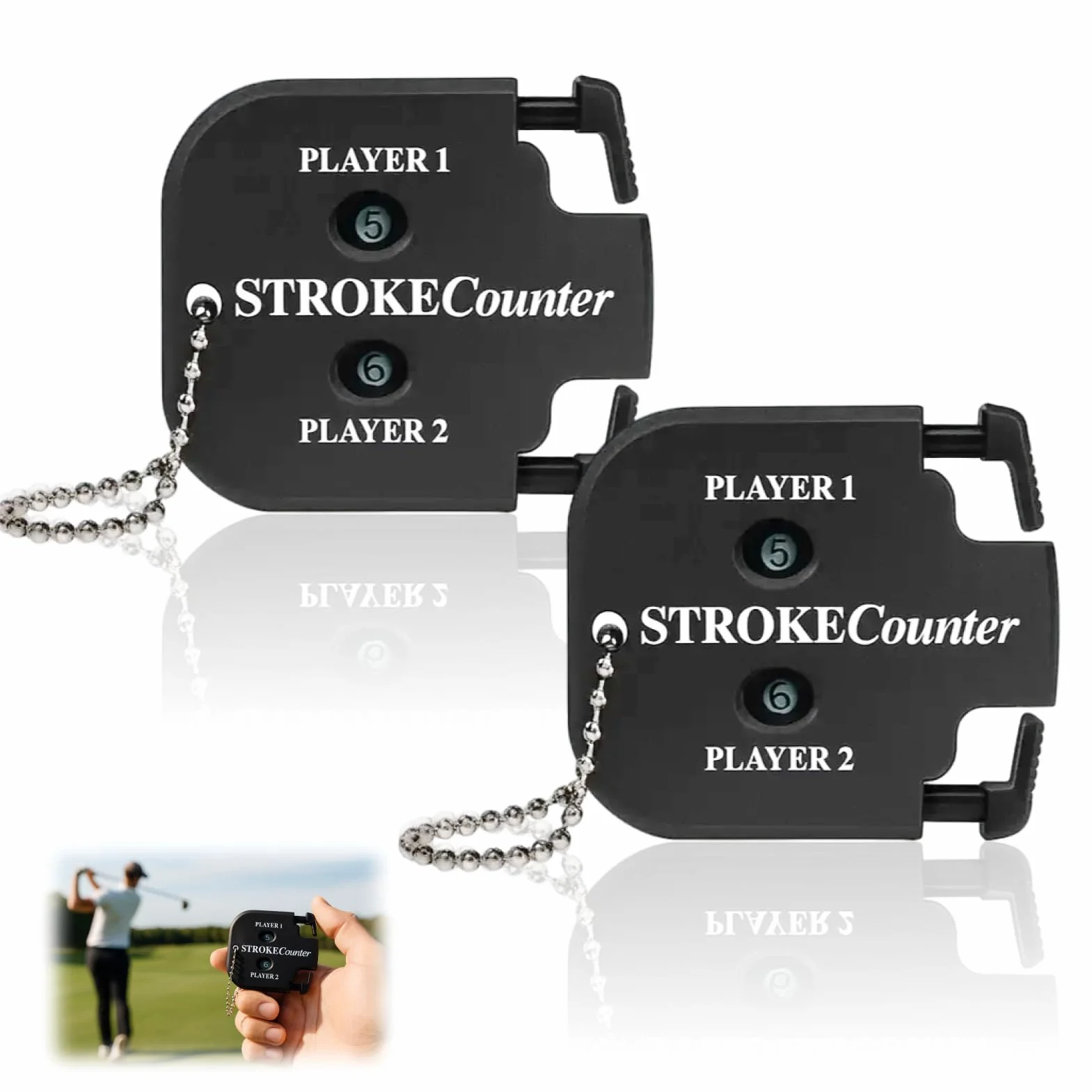 Compteur de Score de Golf Portable pour 2 Joueurs avec Chaîne