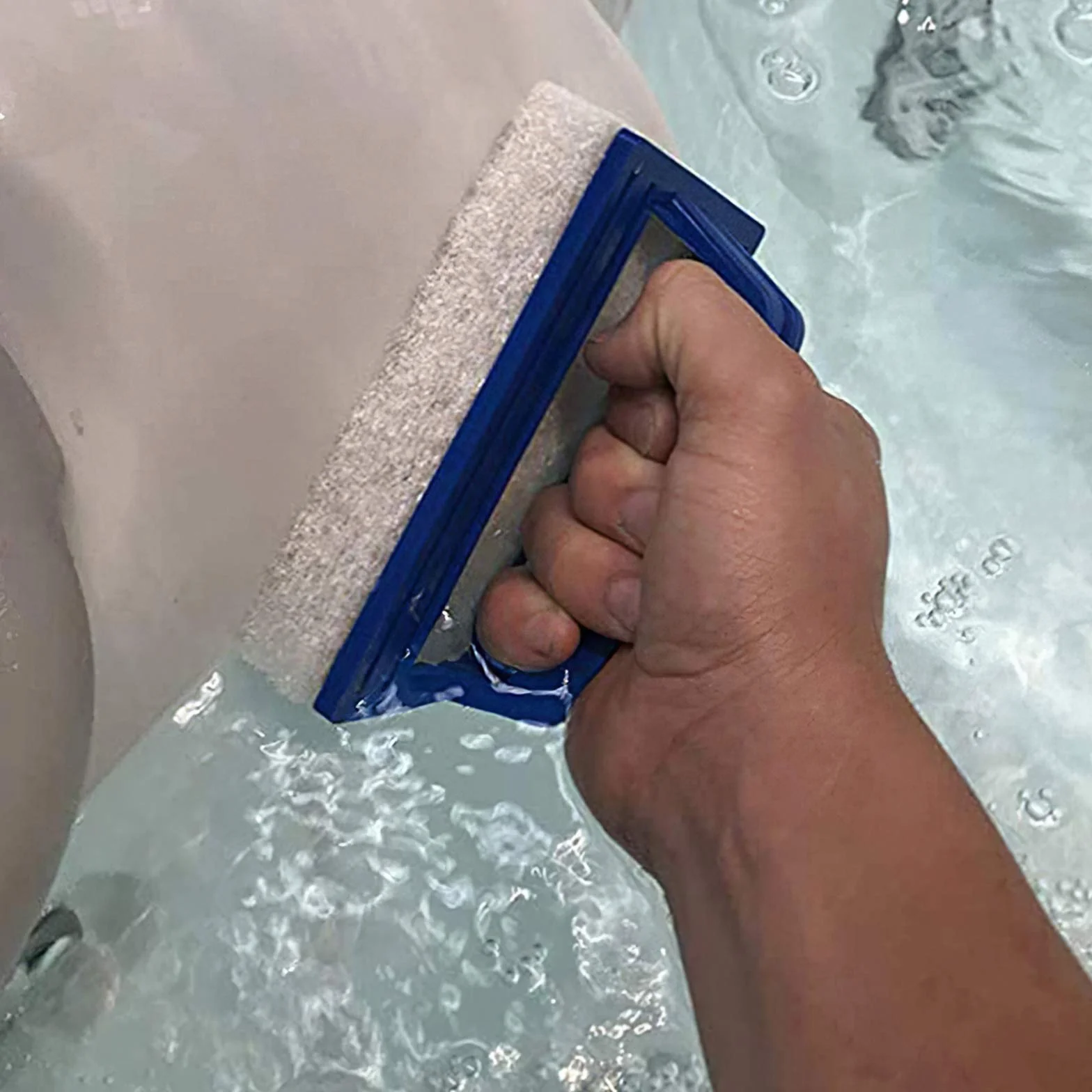 Brosse Éponge Ligne d'Eau Plastique 2 Pièces pour Nettoyage Plancher Mur Spa Baignoires