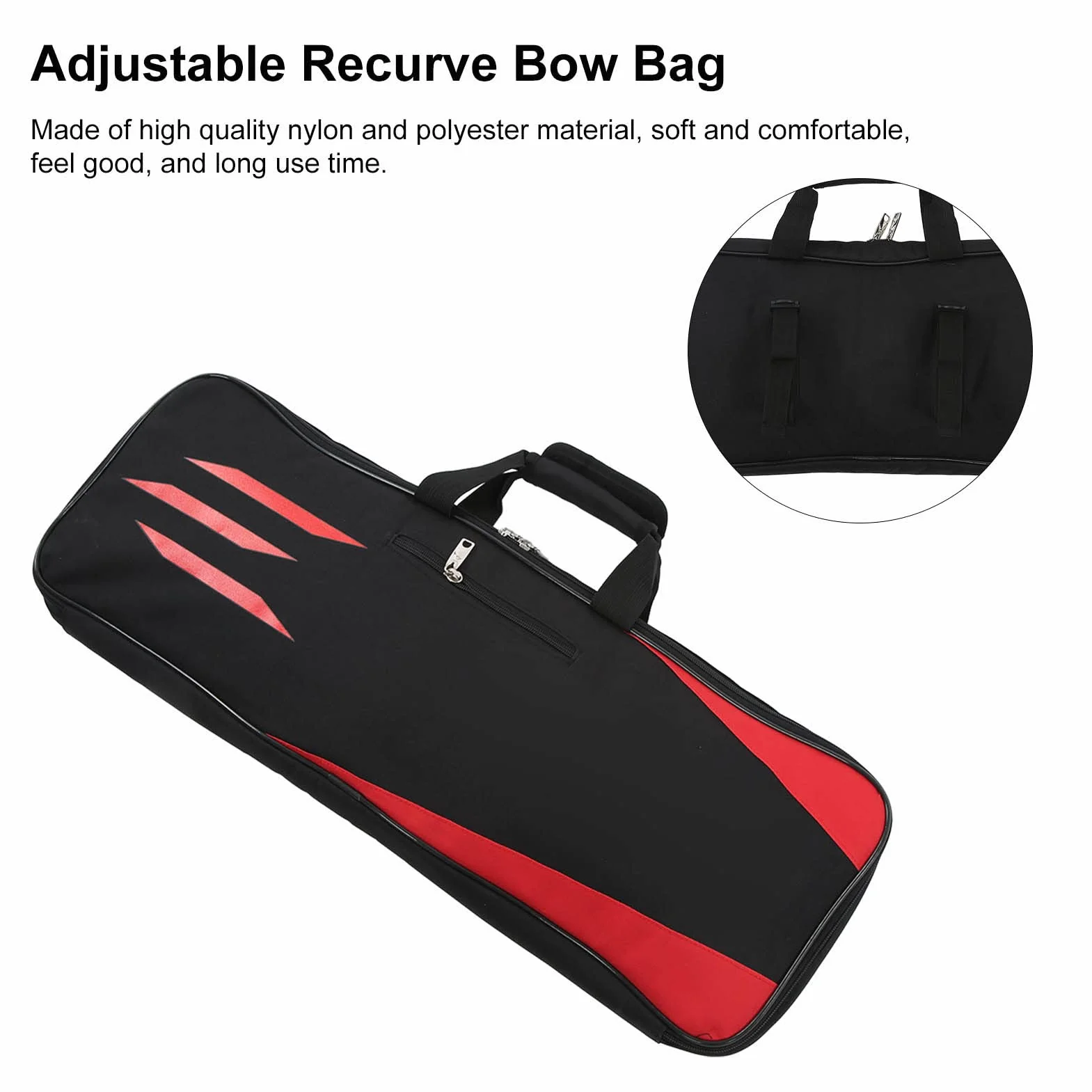 DeWin Sac pour Arc et flèche, Sac pour Arc Classique réglable avec poignée à Crochet et Boucle(Rouge)