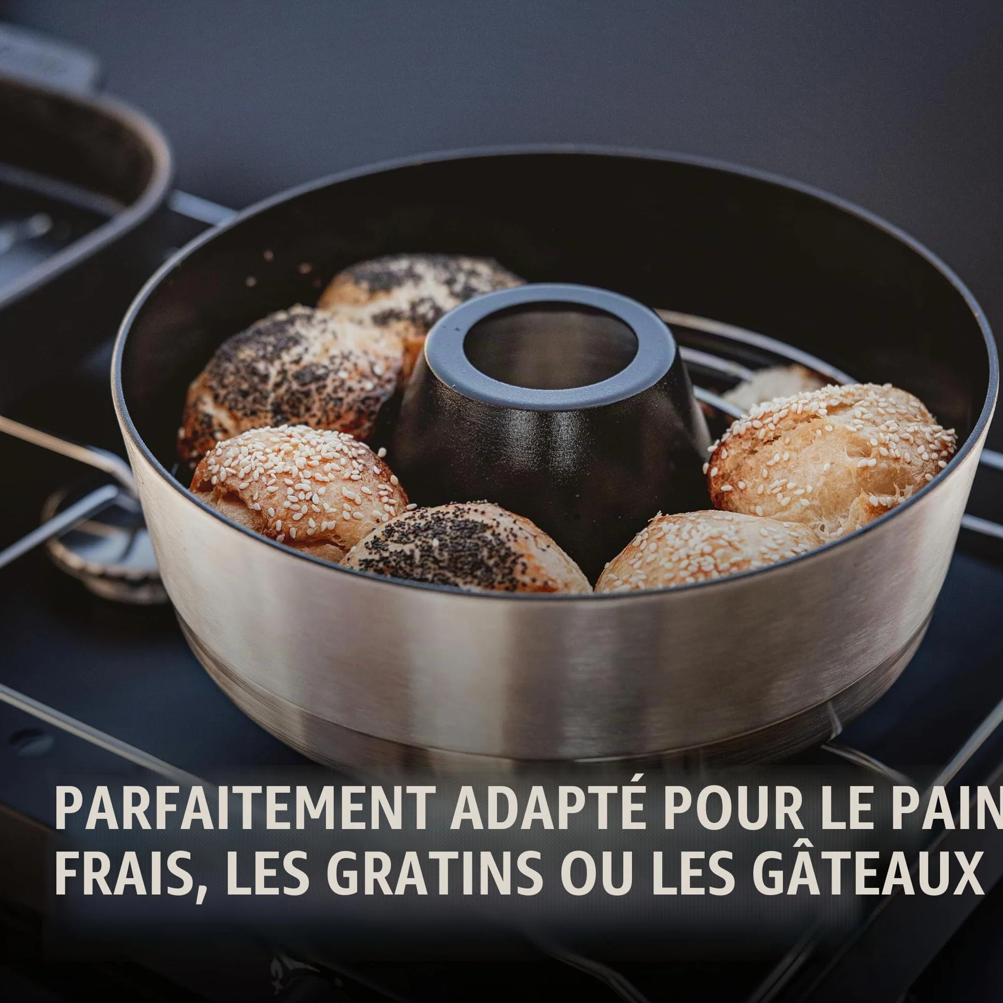 Enders® VAMO™ - Four mobile de camping - Pour cuire, cuire et cuisiner - Compatible avec cuisinières, barbecues ou plaques de cuisson - sauf induction - Capacité : environ 2,3 l - Thermomètre intégré