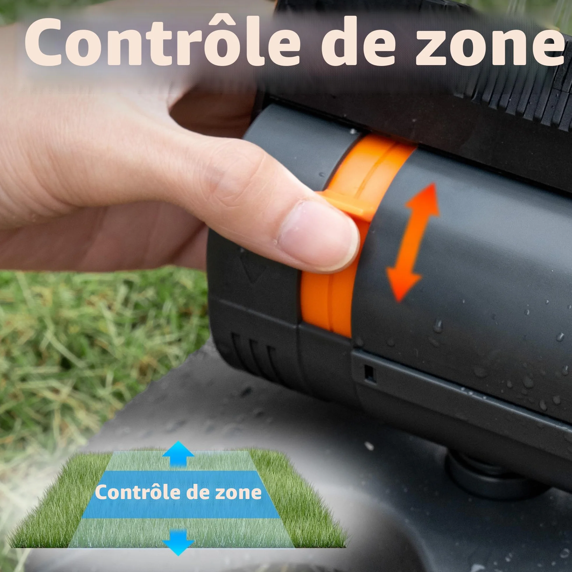 Diivoo Arroseur Oscillant 16 Buses, Arroseur de Jardin Automatique à Gazon avec Raccord Rapide, Gris