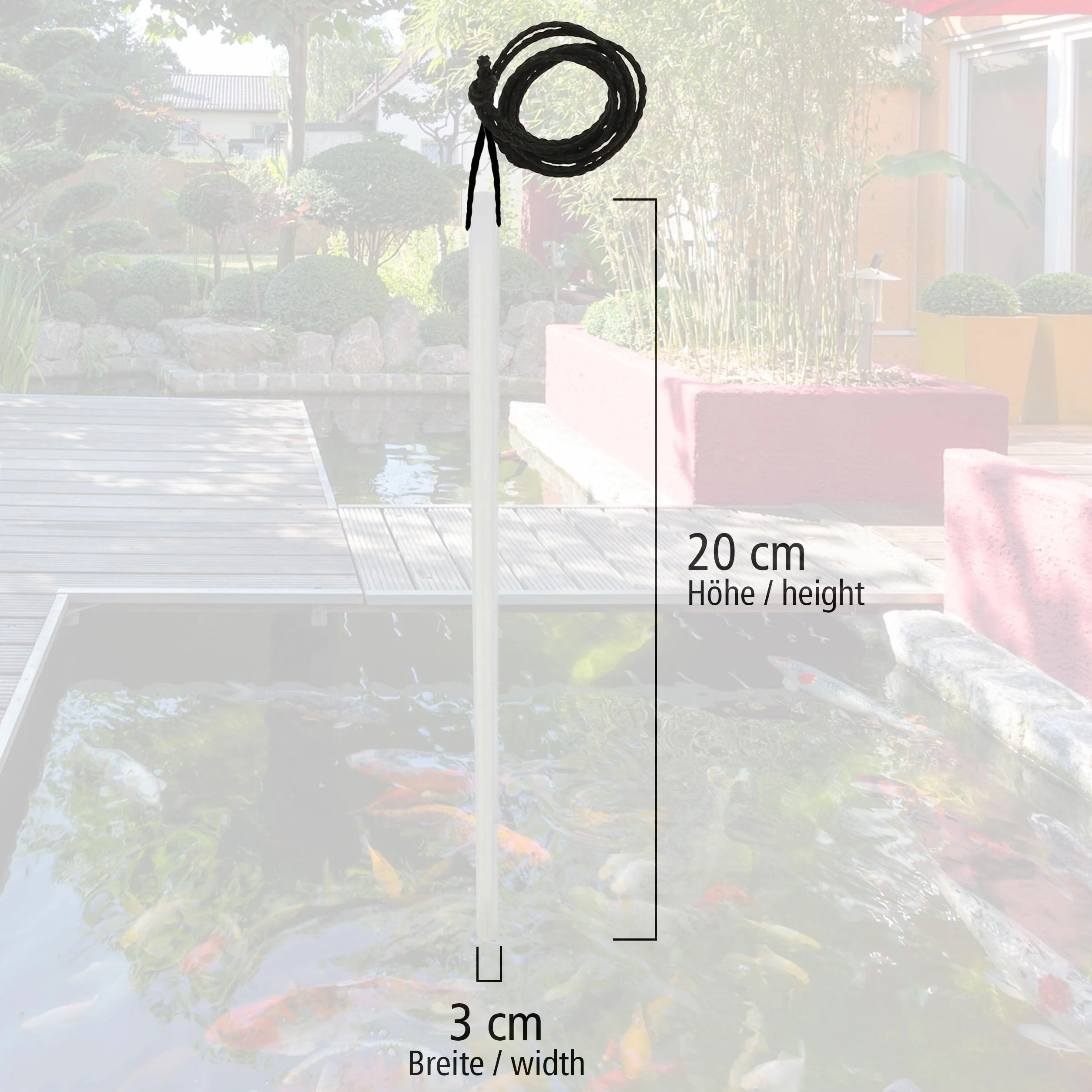 Lantelme Thermomètre d'étang 19 cm -15 °C à 60 °C pour pisciculture carpes koï