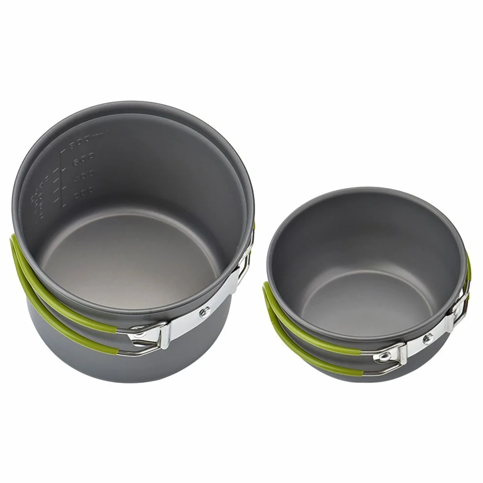 Pique-nique Camping Randonnée Pédestre Pot Pan Cookware Extérieur Casseroles de Cuisine 2 Pièces